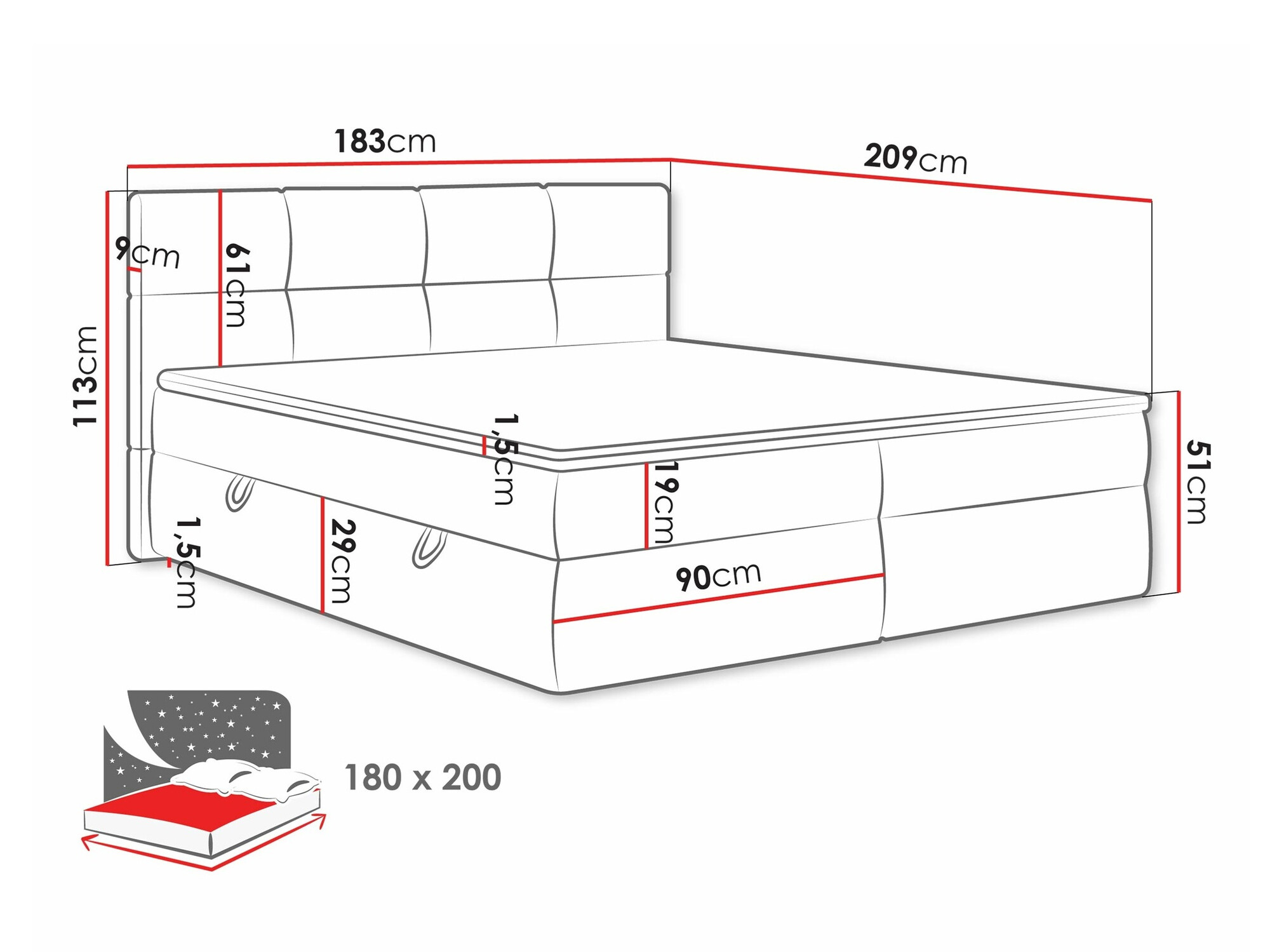 Boxspring ComfiDream Nivina (Curio 11)