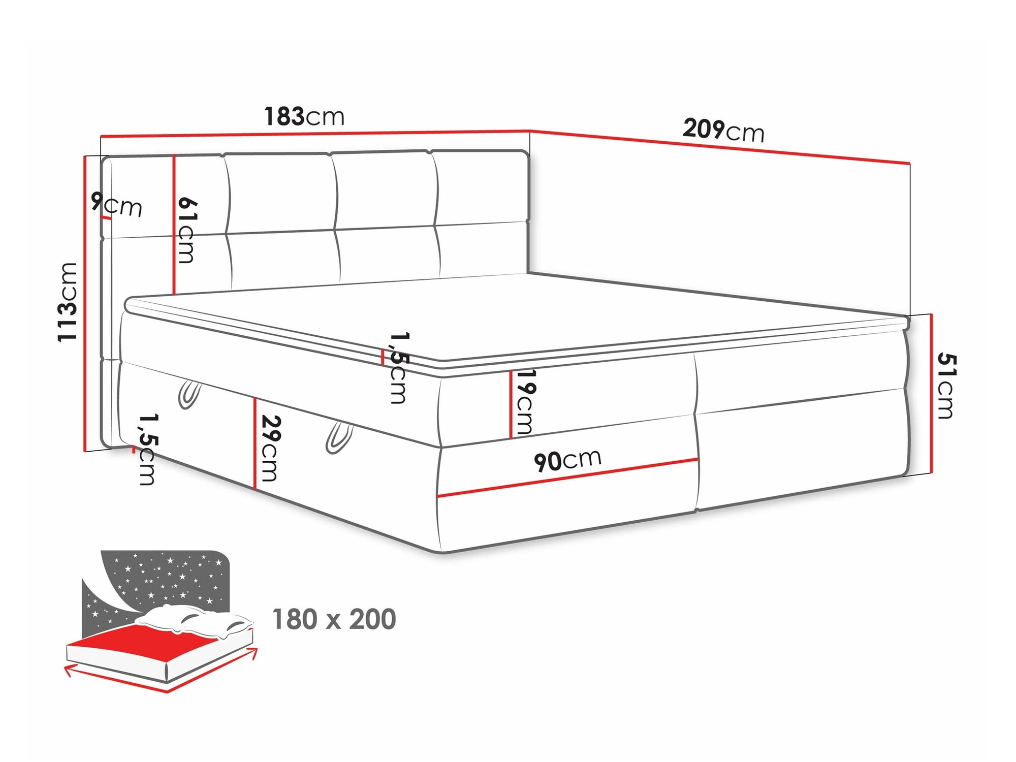 Boxspring ComfiDream Nivina (Curio 99)