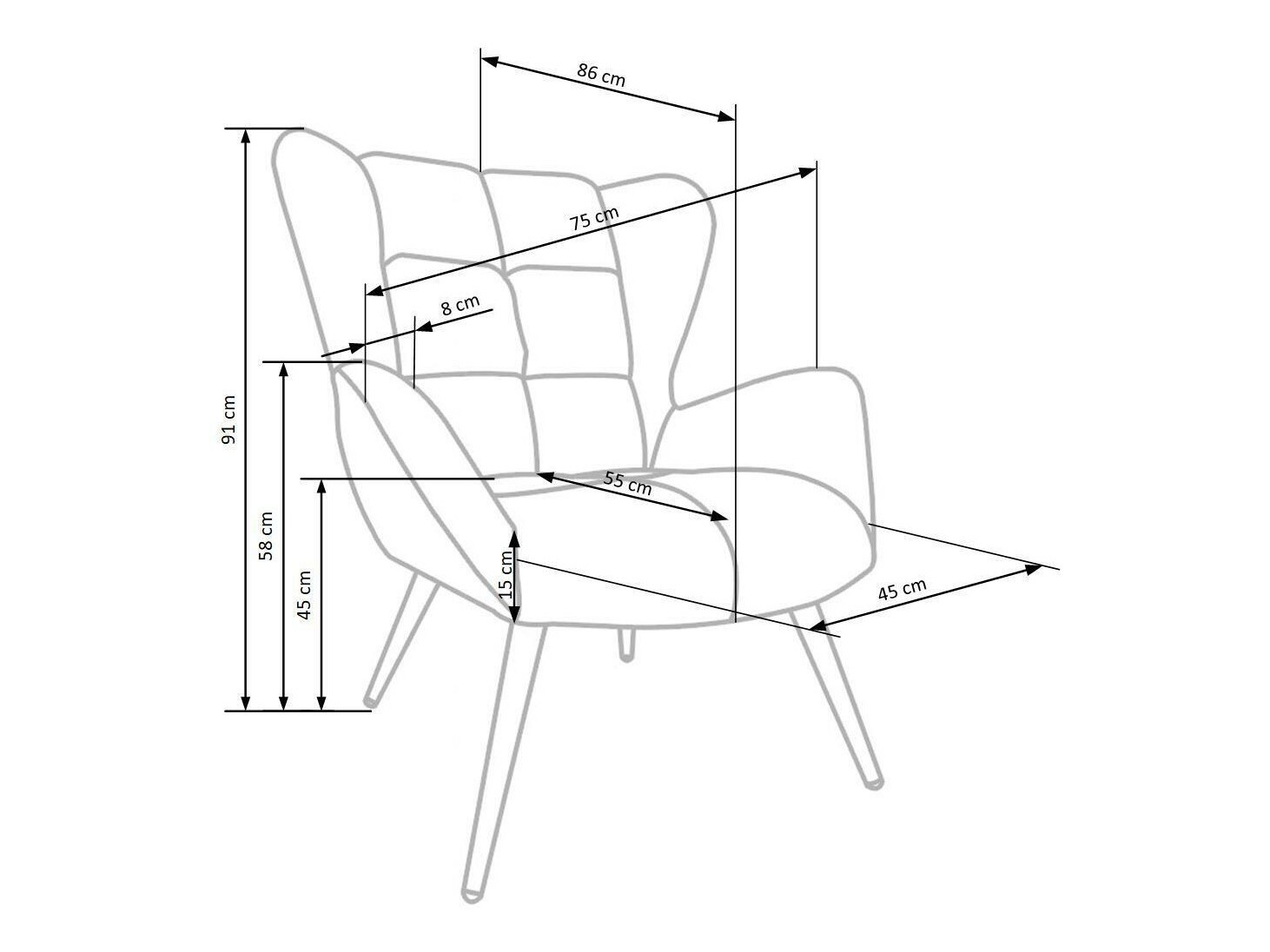 Fauteuil Houston 1079 (Donkergeel)