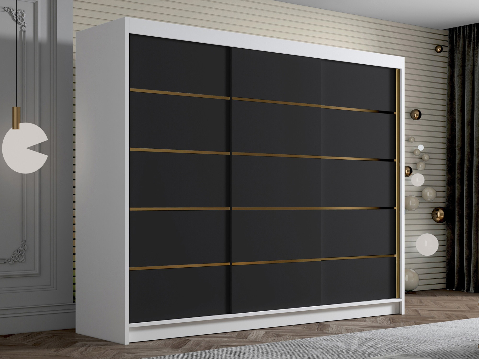Kledingkast Closico Veltron II (Wit + Zwart)