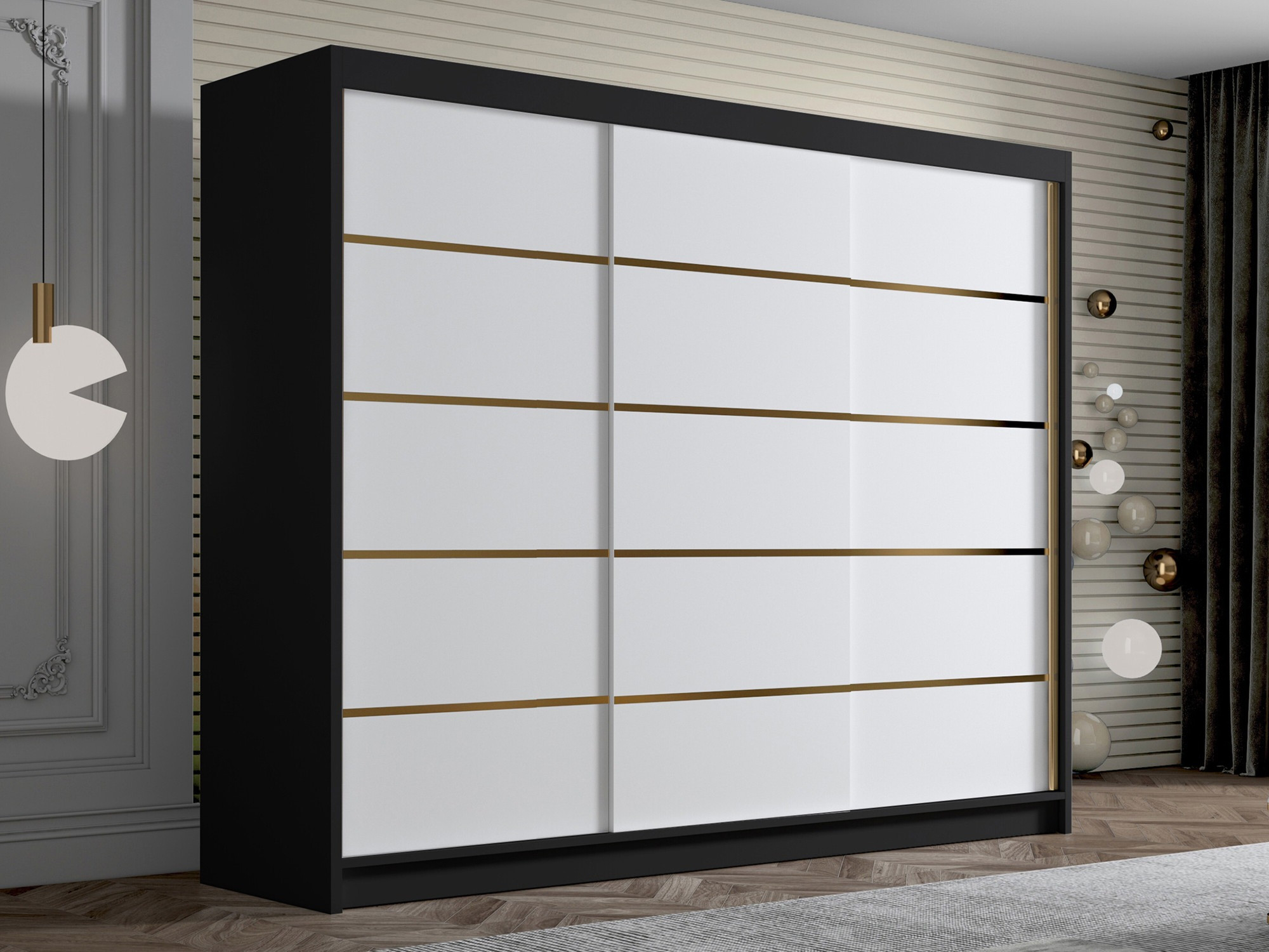 Kledingkast Closico Veltron II (Zwart + Wit)