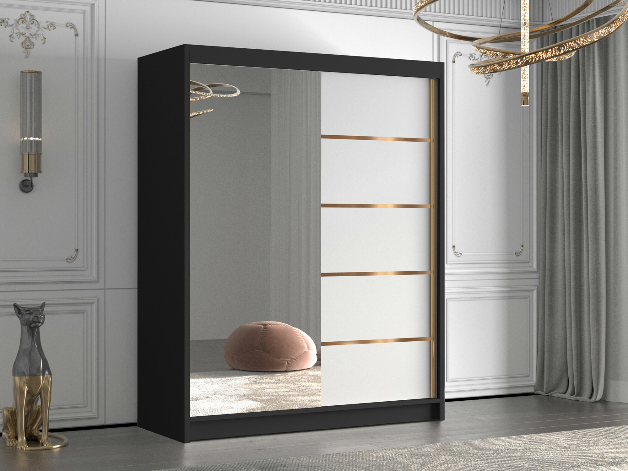 Kledingkast Closico Capsa III (Zwart +Wit)