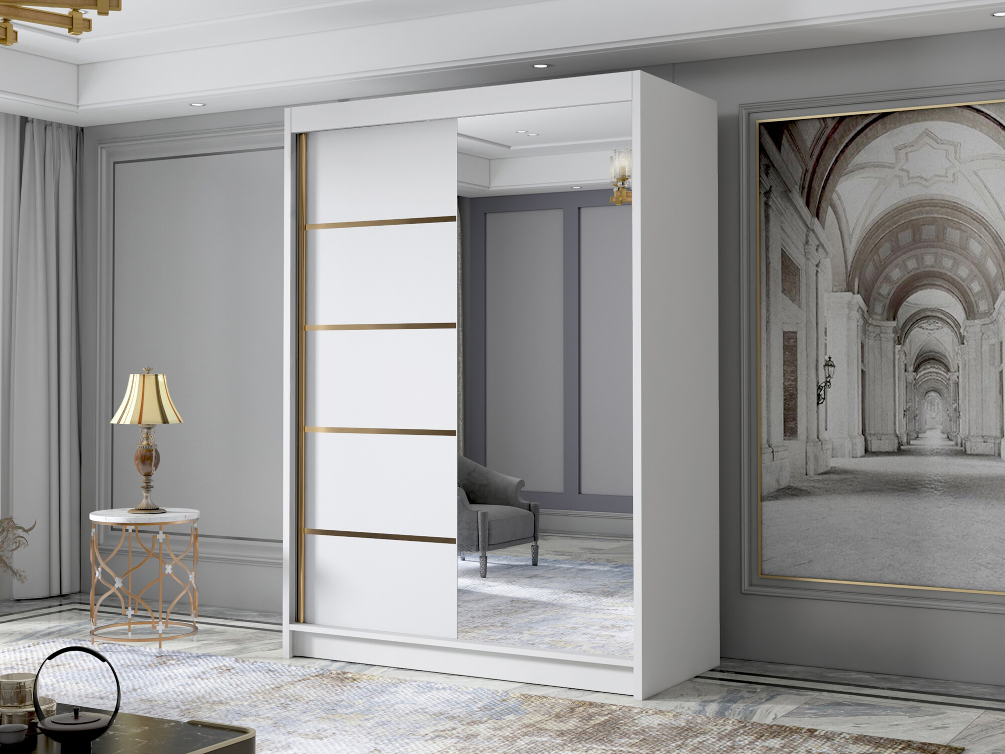 Kledingkast Closico Fornix III (Wit)