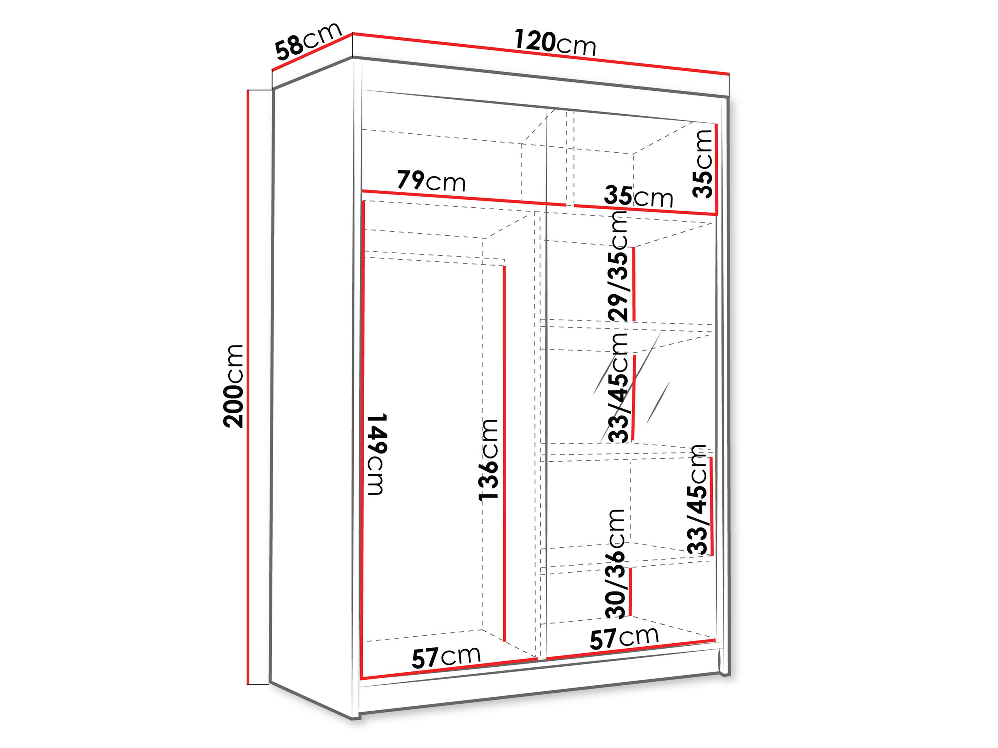 Kledingkast Closico Fornix III (Zwart)