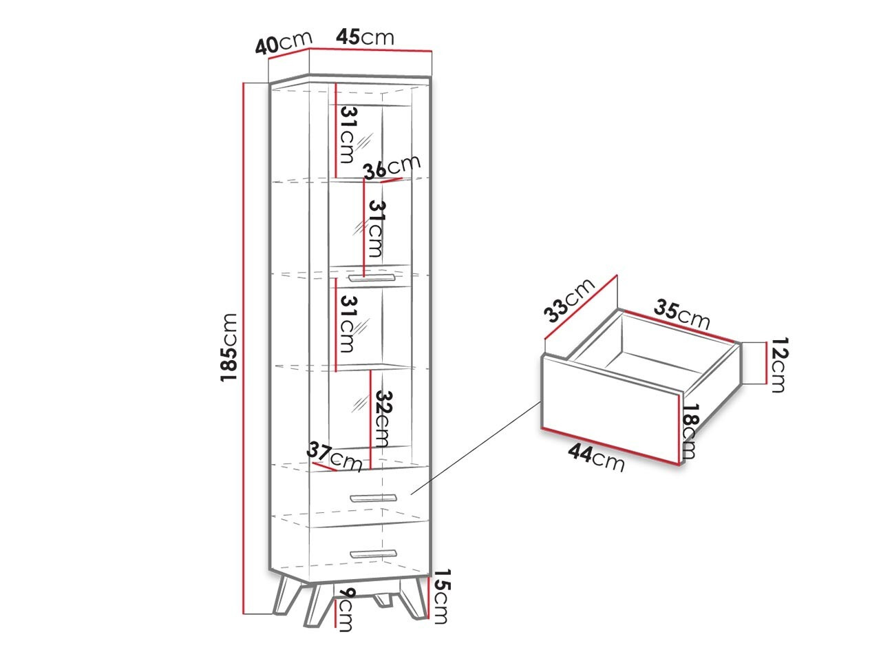 Boekenkast Sorvera 118