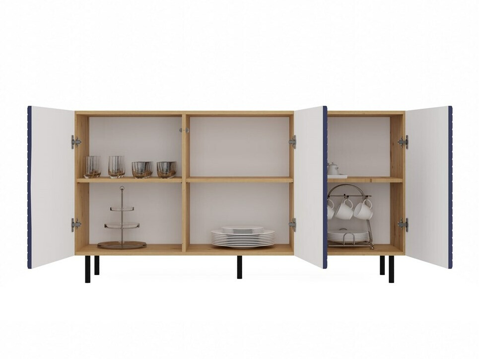 Dressoir Romseru 103 (Blauw + Artisan eiken)
