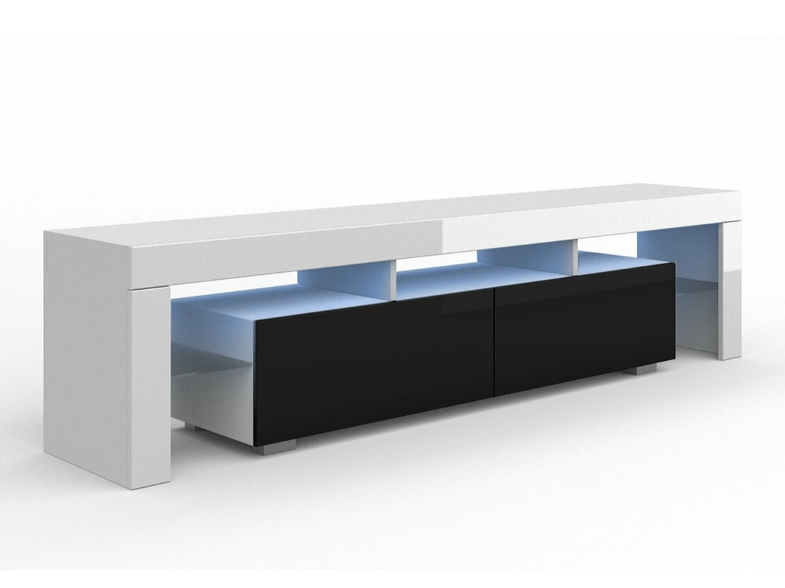 TV-meubel Buffalo 169 (Wit + Glanzend zwart)