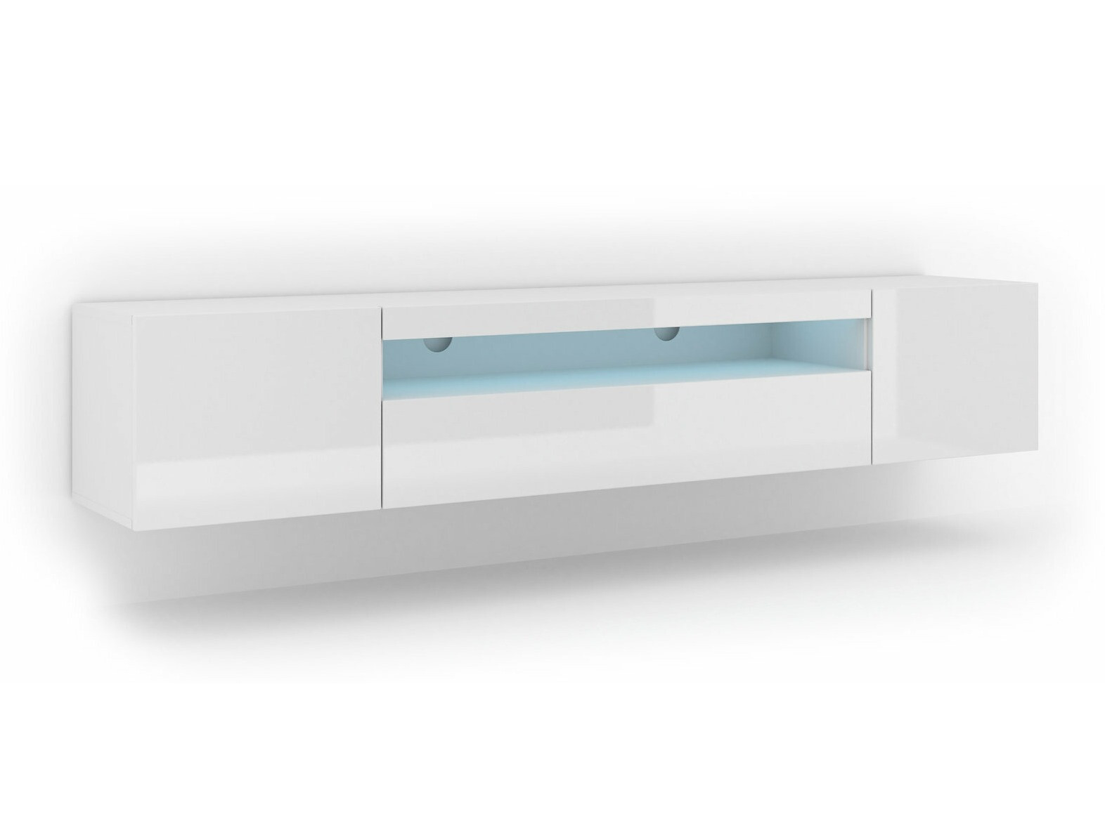 TV-meubel Morteo 104 (Wit + Glanzend wit)