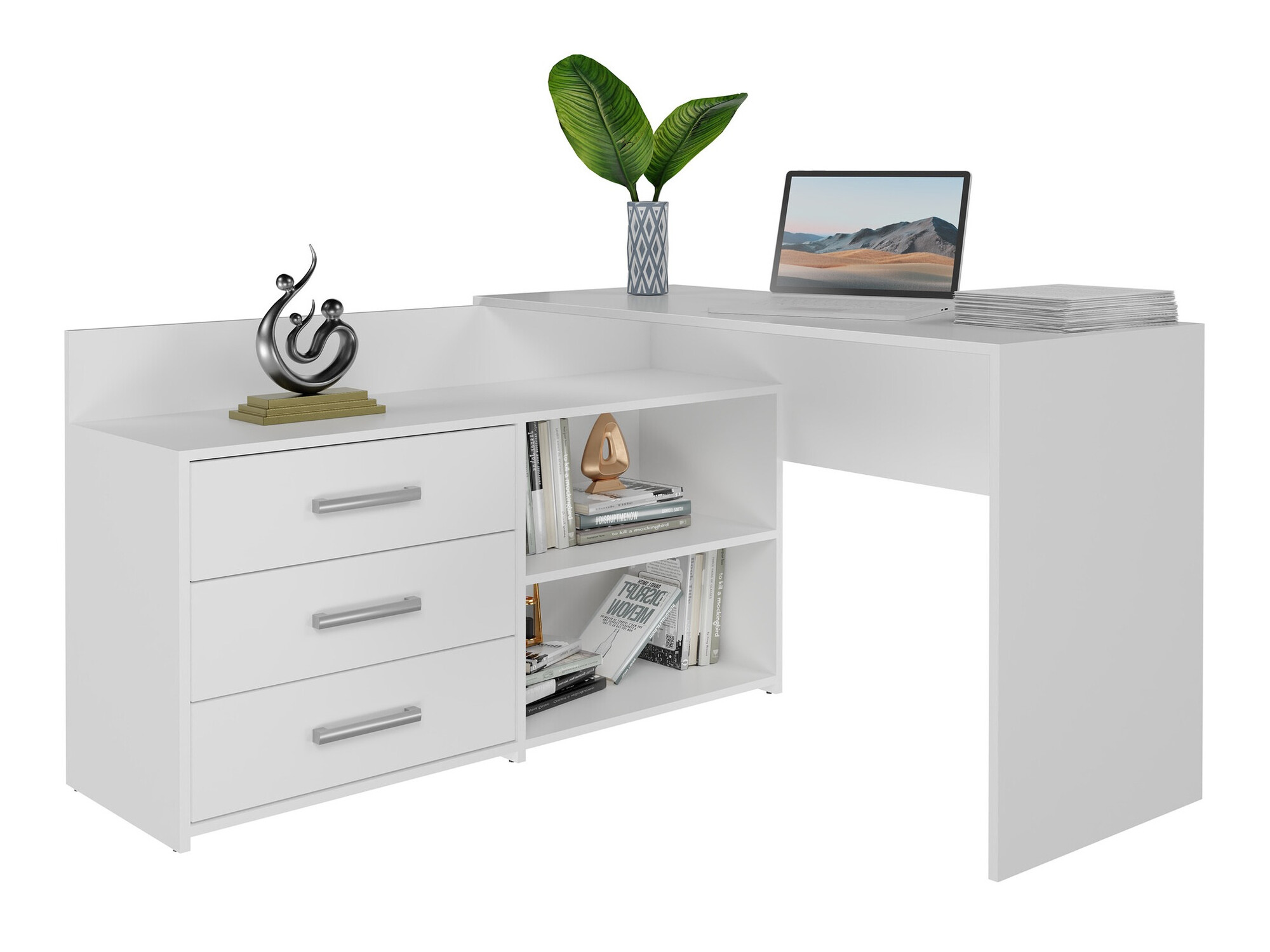 Hoekbureau Mandeville 131 (Mat wit)
