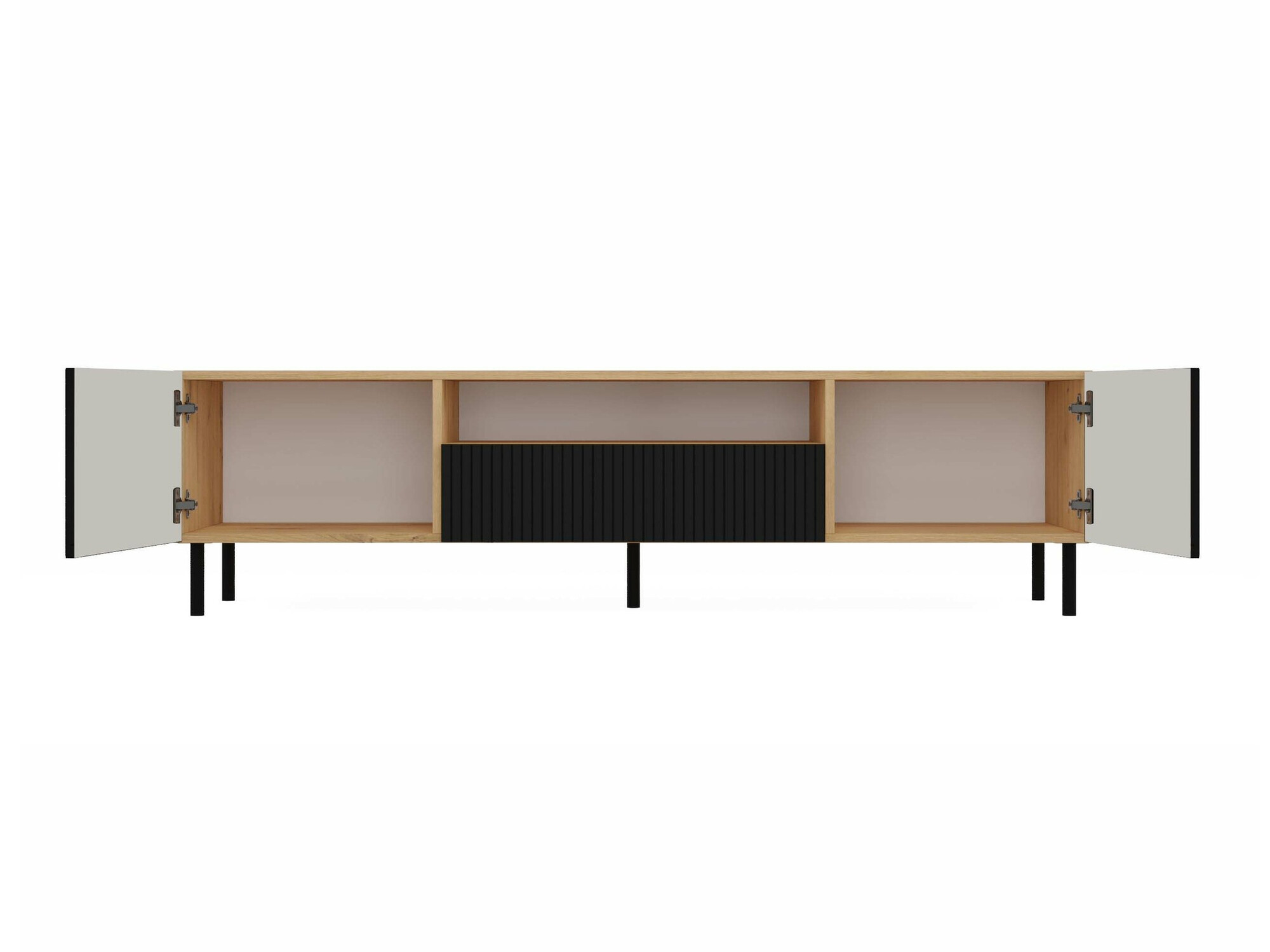 TV-meubel Romseru 105 (Zwart + Artisan eiken)