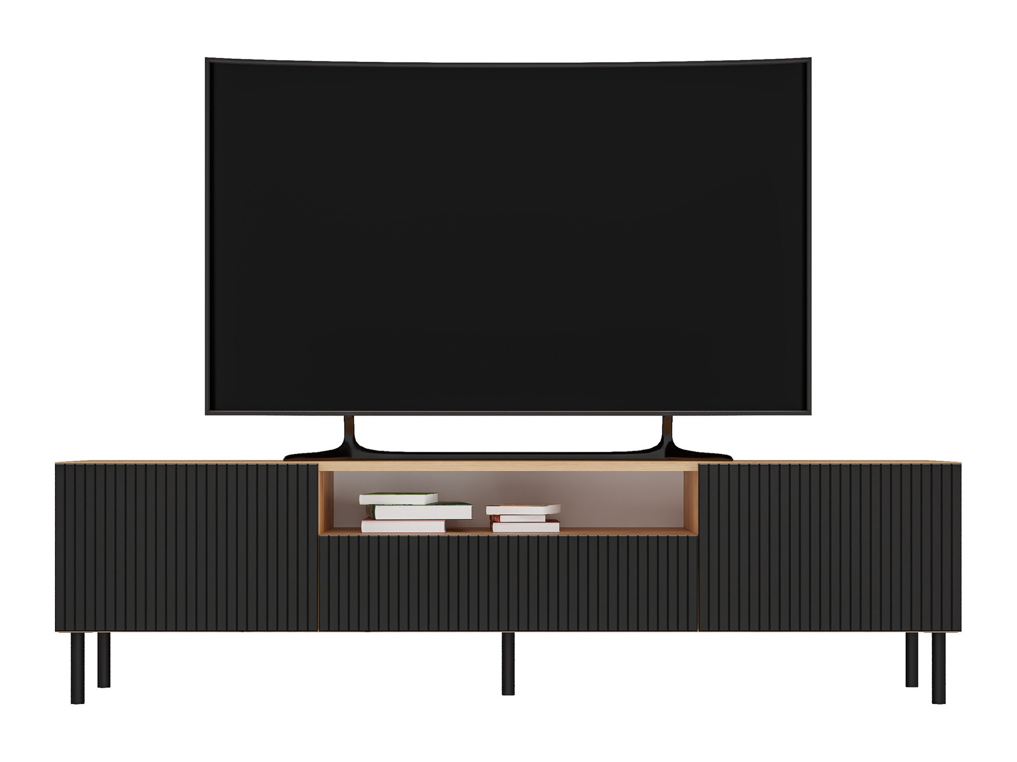 TV-meubel Romseru 105 (Zwart + Artisan eiken)