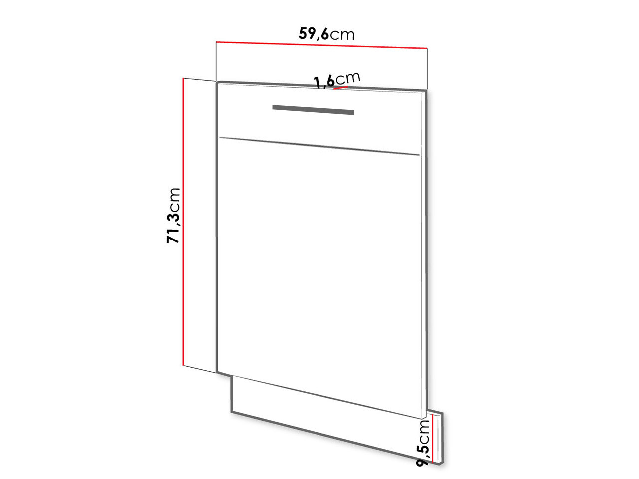 Vaatwasser deur Wood Grey 107