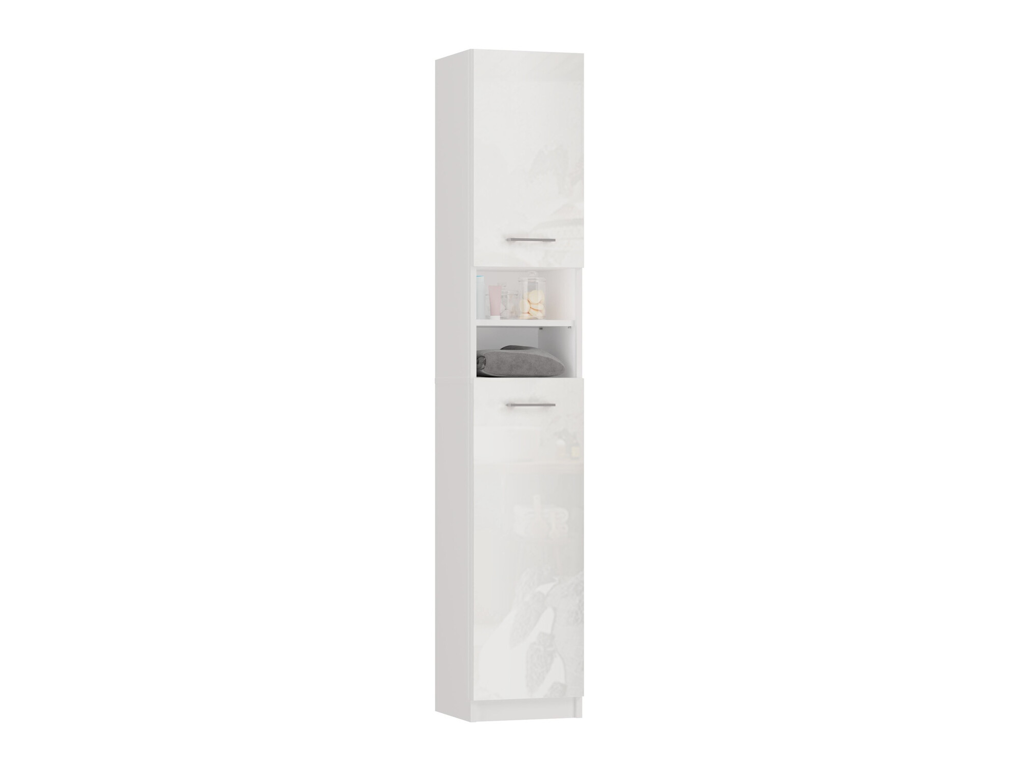 Staand badkamermeubel Mandeville 152 (Wit + Wit gloss)