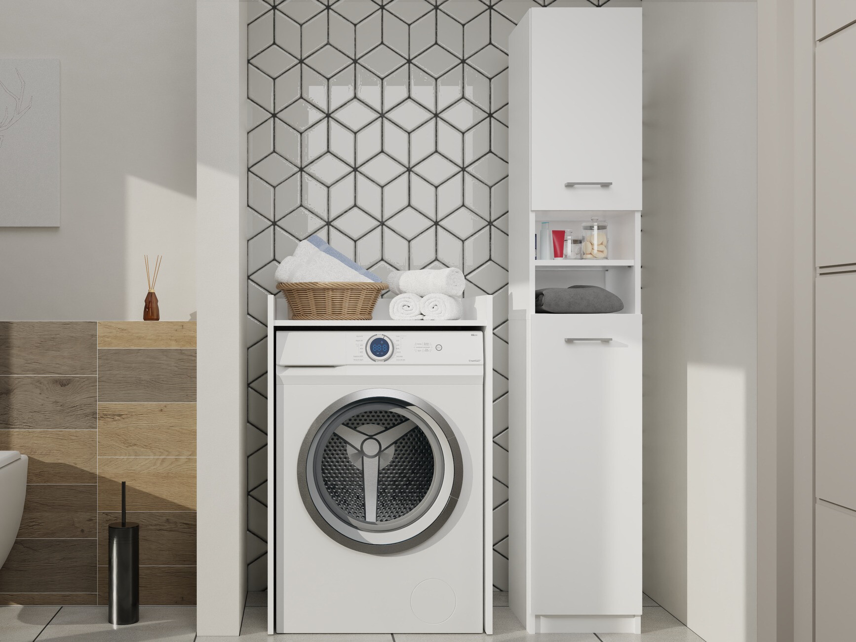Staand badkamermeubel Mandeville 152 (Wit)