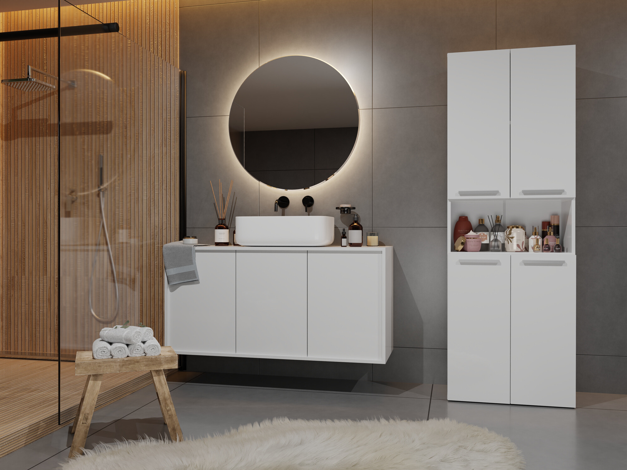 Staand badkamermeubel Nolmaru 103 (Wit)