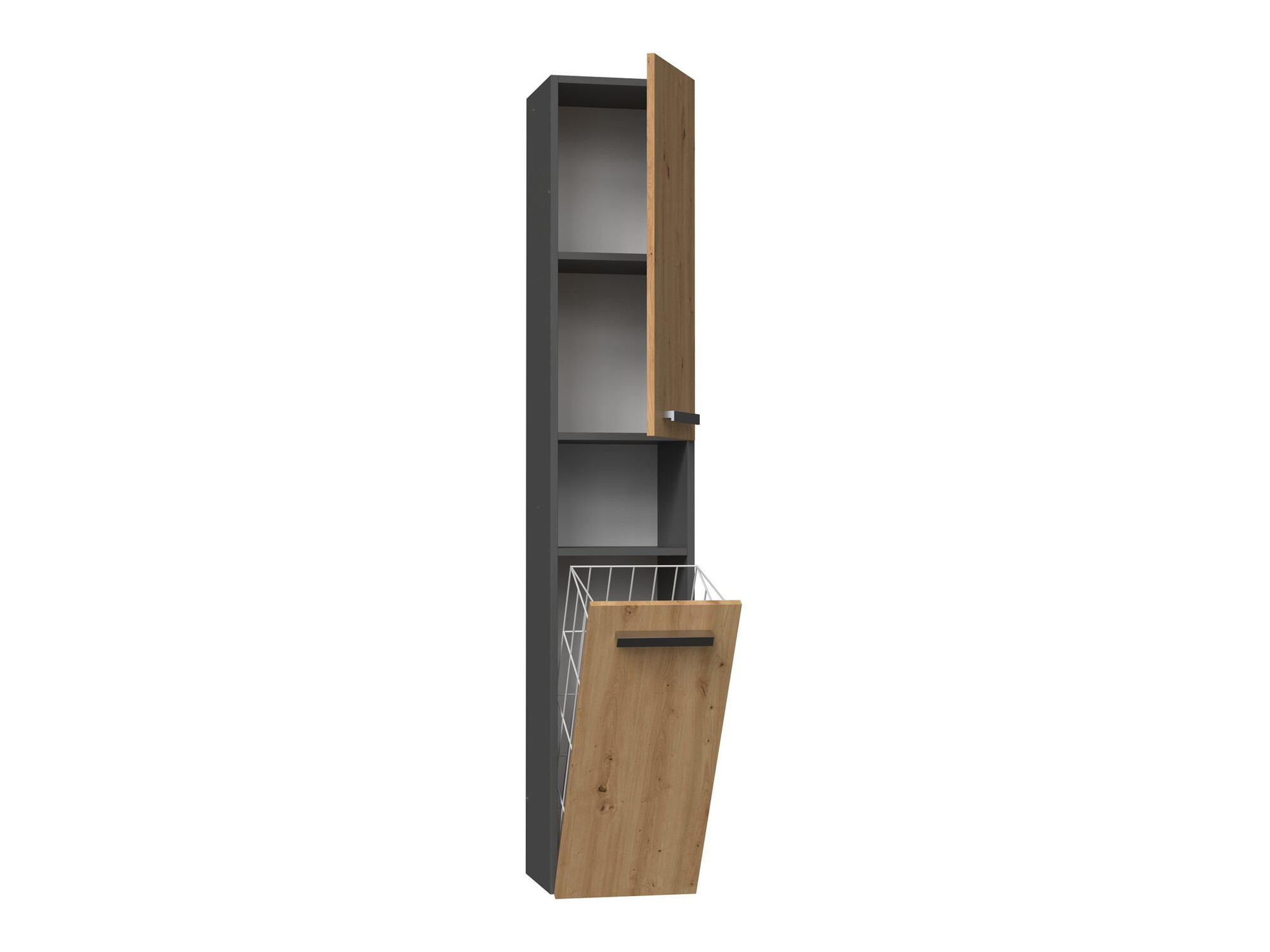 Staand badkamermeubel Nolmaru 106 (Antraciet + Artisan eiken)