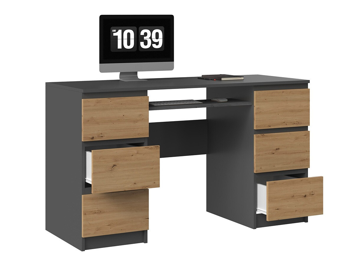 Bureau Mandeville 178 (Antraciet + Artisan eiken)