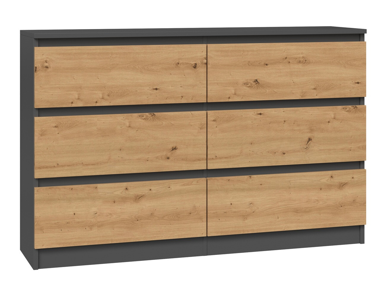 Ladekast Elbvelu 103 (Antraciet + Artisan eiken)