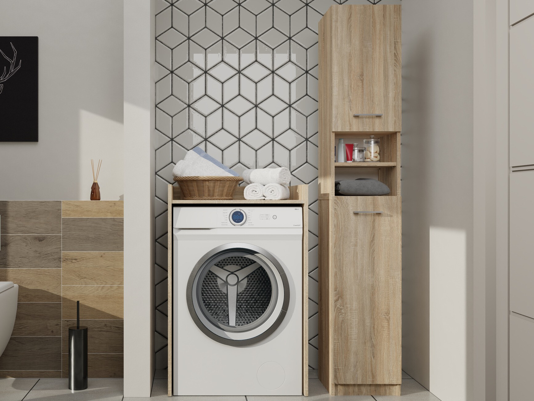 Staand badkamermeubel Balelbo 102 (Sonoma eik)