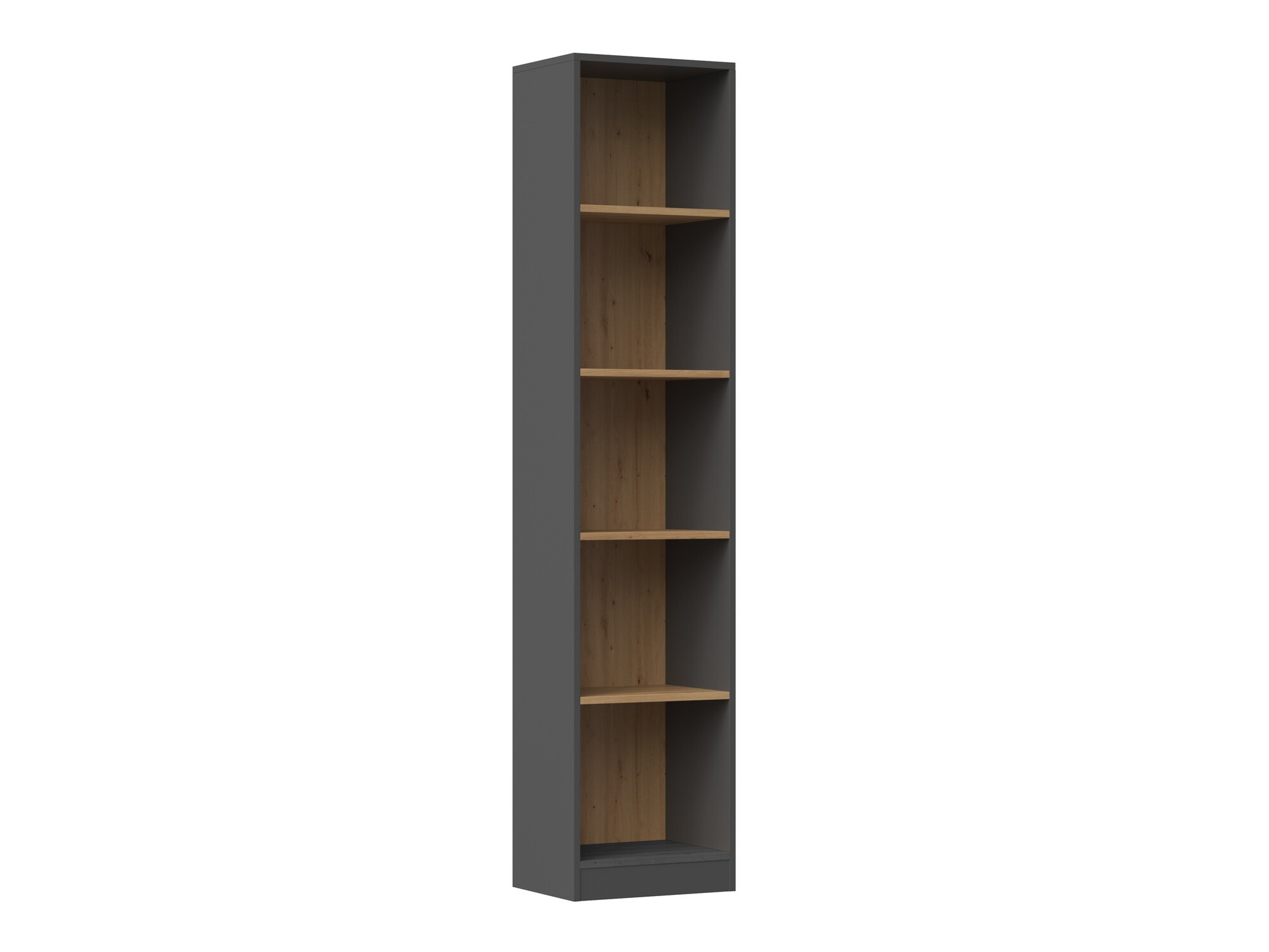 Boekenkast Mandeville 183 (Antraciet + Artisan eiken)
