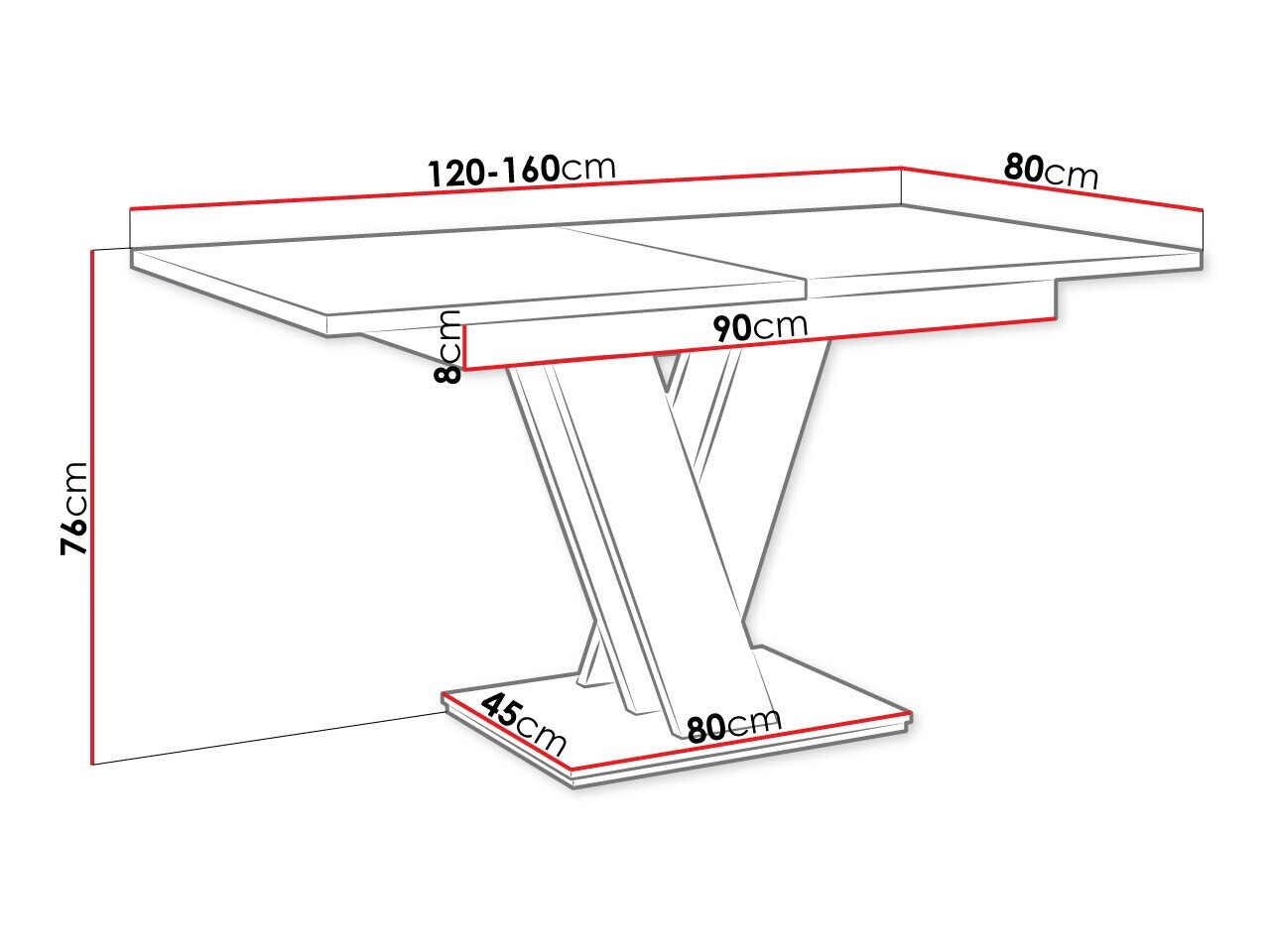 Tafel Musus (Wit + Beton)