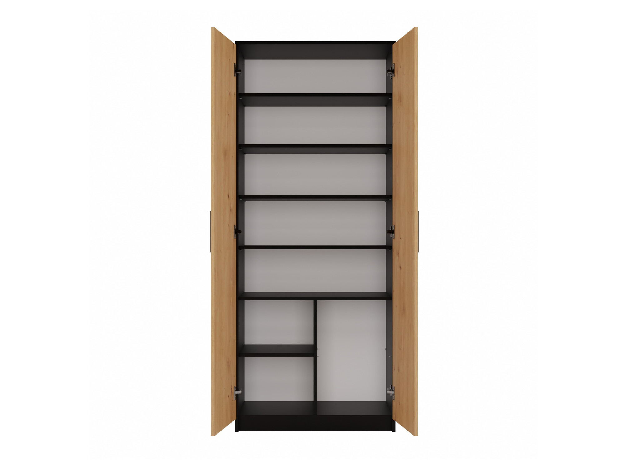 Boekenkast Mandeville 196 (Antraciet + Artisan eiken)