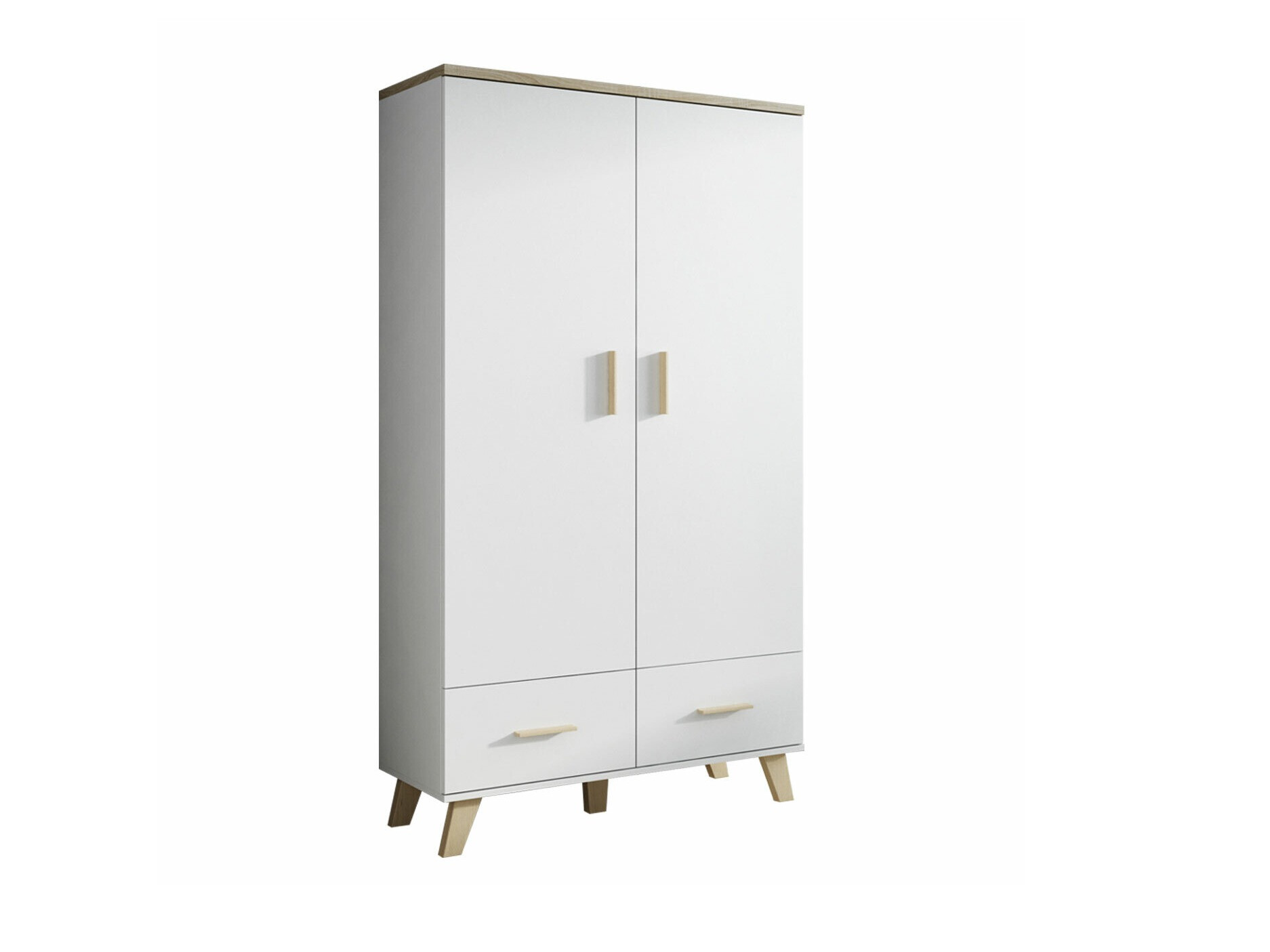 Kledingkast Larfloi 111 (Wit + Sonoma eik)