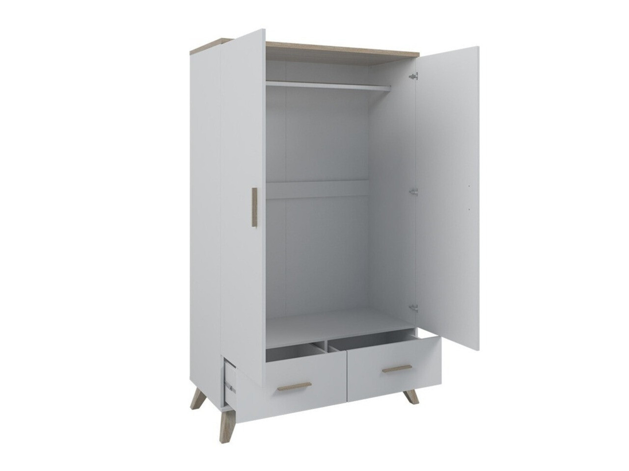 Kledingkast Larfloi 111 (Wit + Sonoma eik)