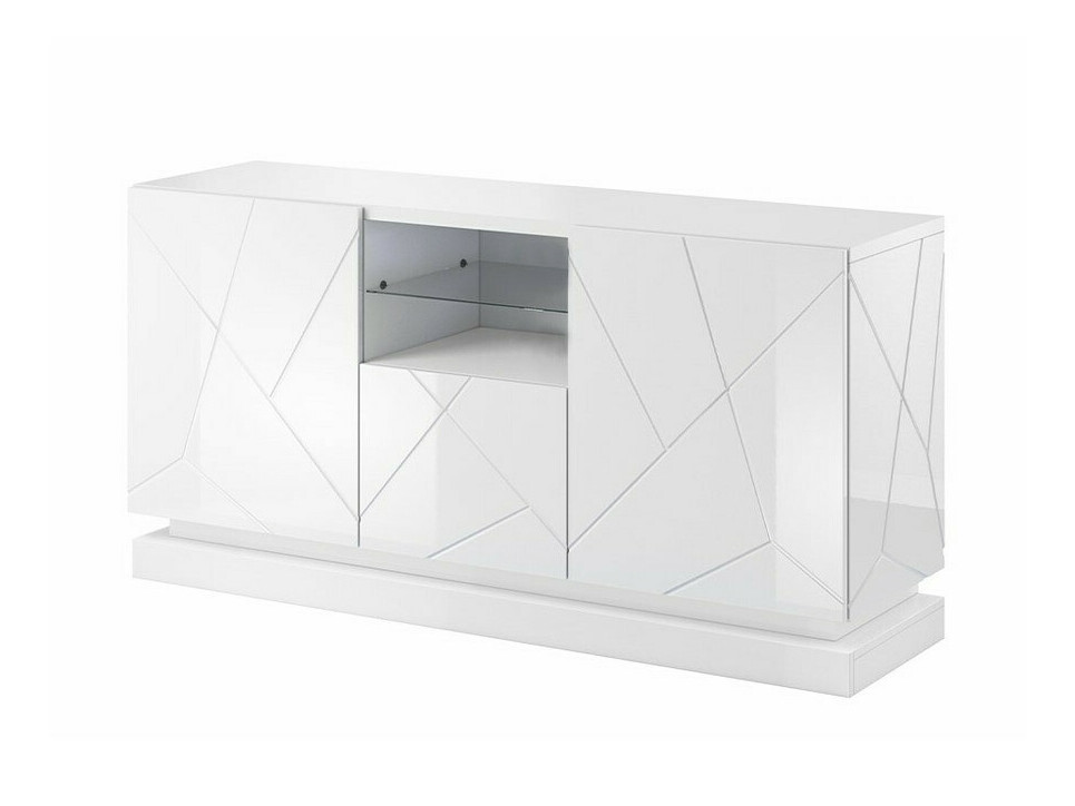 Dressoir Charlotte 186 (Wit + Glanzend wit)