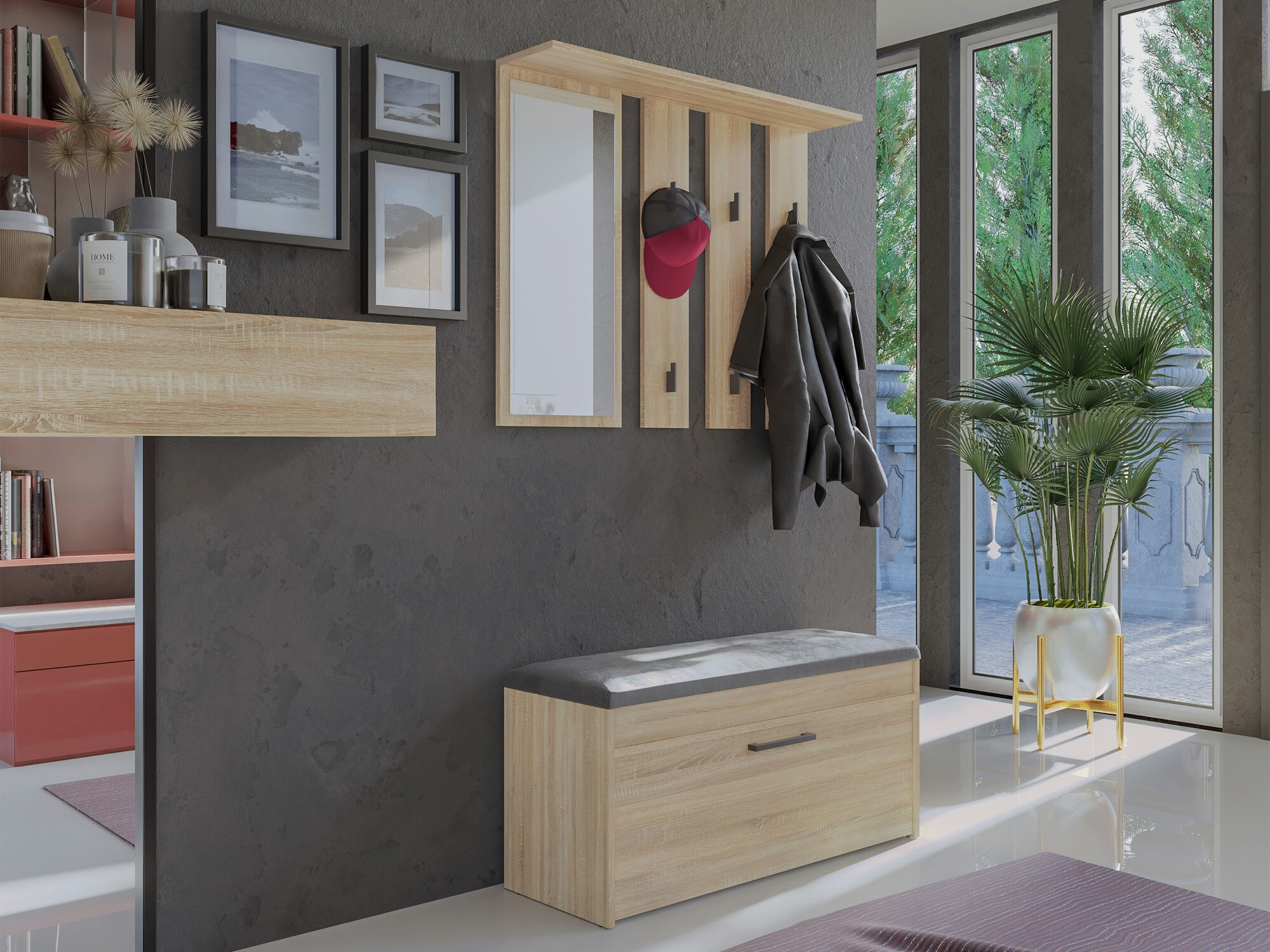 Schoenenkast Mandeville 216 (Sonoma eik)