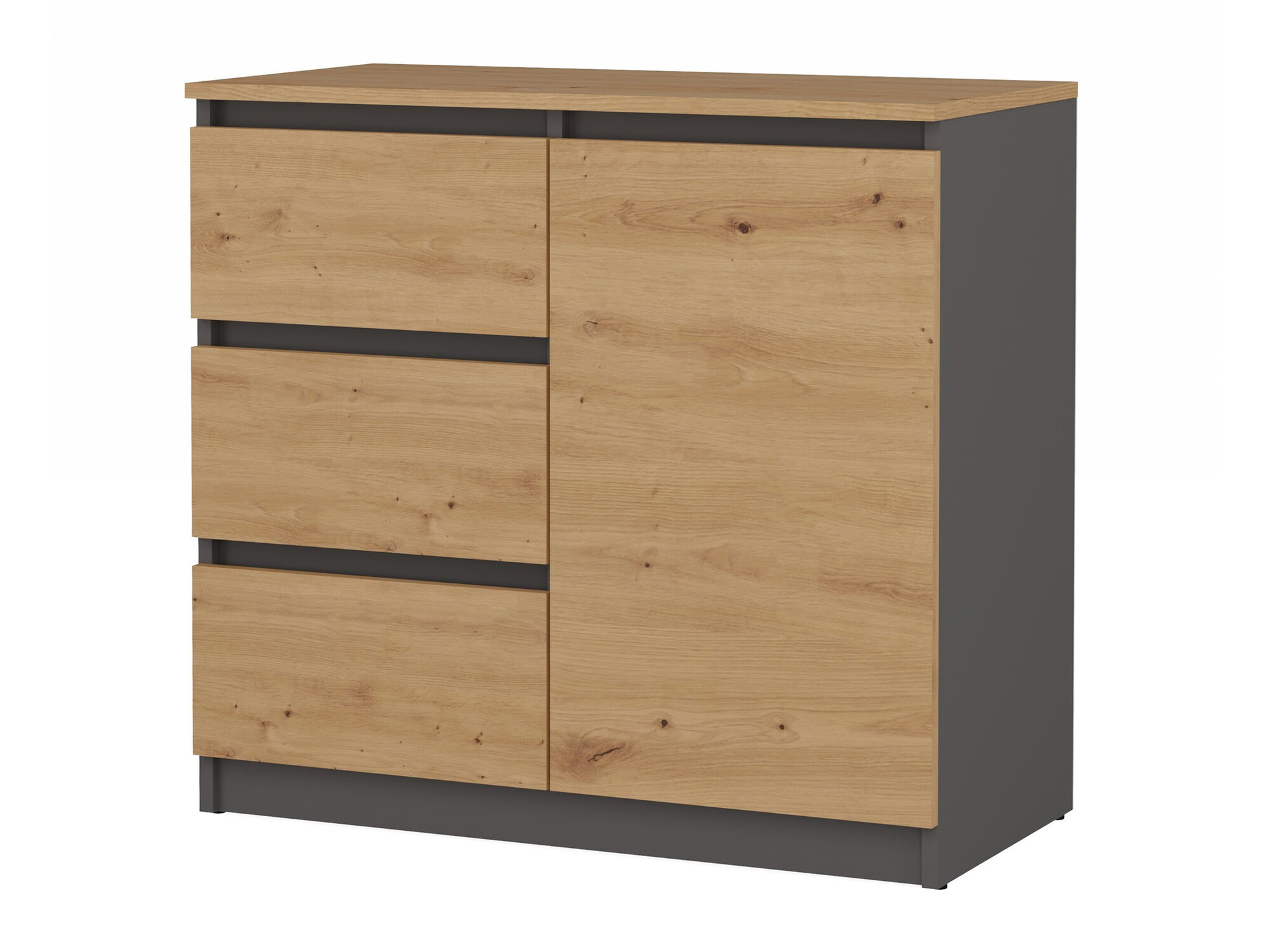Ladekast Elbvelu 110 (Artisan eiken + Antraciet)
