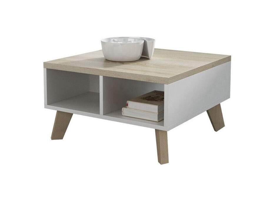 Salontafel Larfloi 100 (Wit + Sonoma eik)