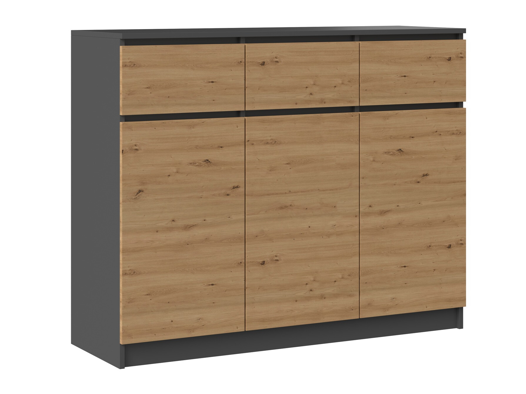 Ladekast Elbvelu 115 (Antraciet + Artisan eiken)