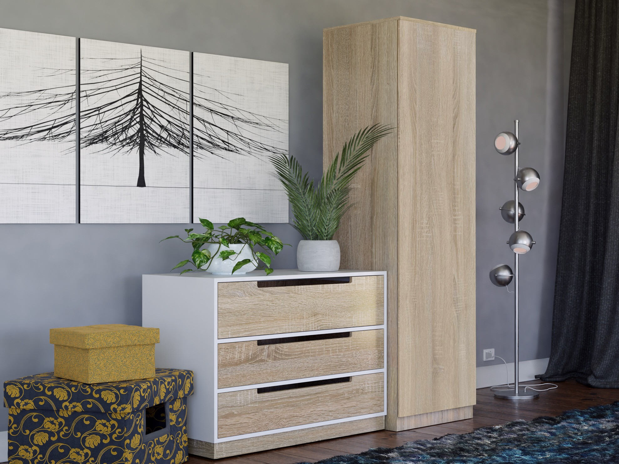 Kledingkast Elbvelu 118 (Sonoma eik)