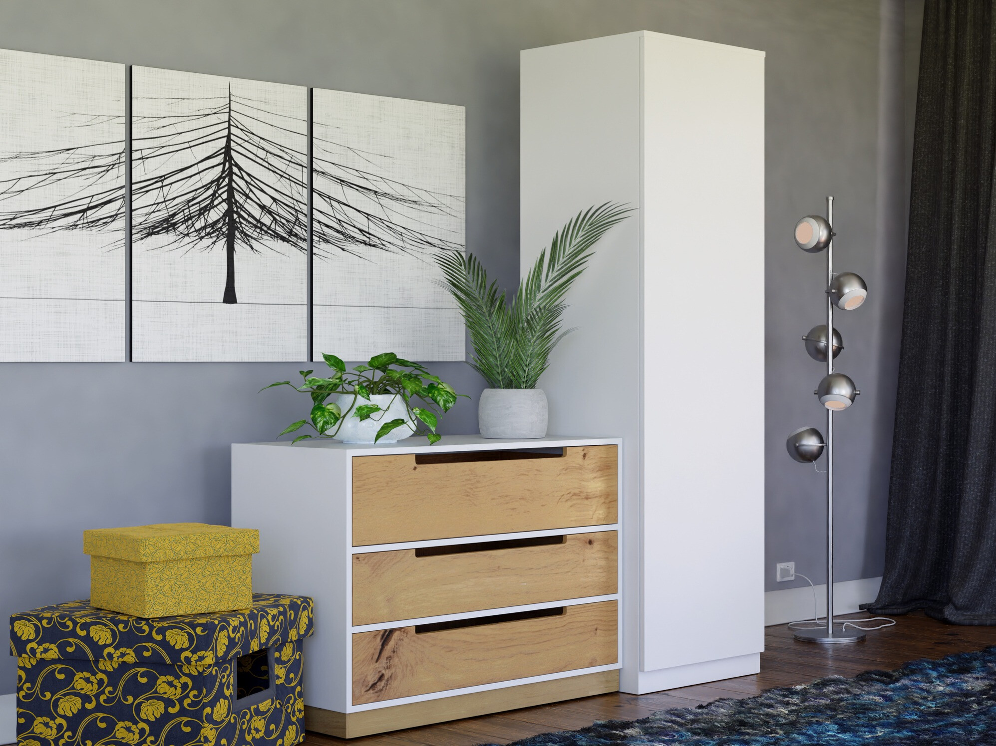 Kledingkast Elbvelu 118 (Wit)