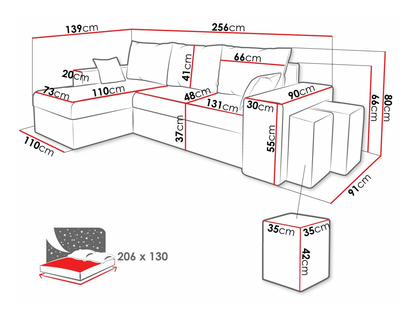 Hoekbank Memphis 124 (Mikrofaza 36 + Mikrofaza 14)
