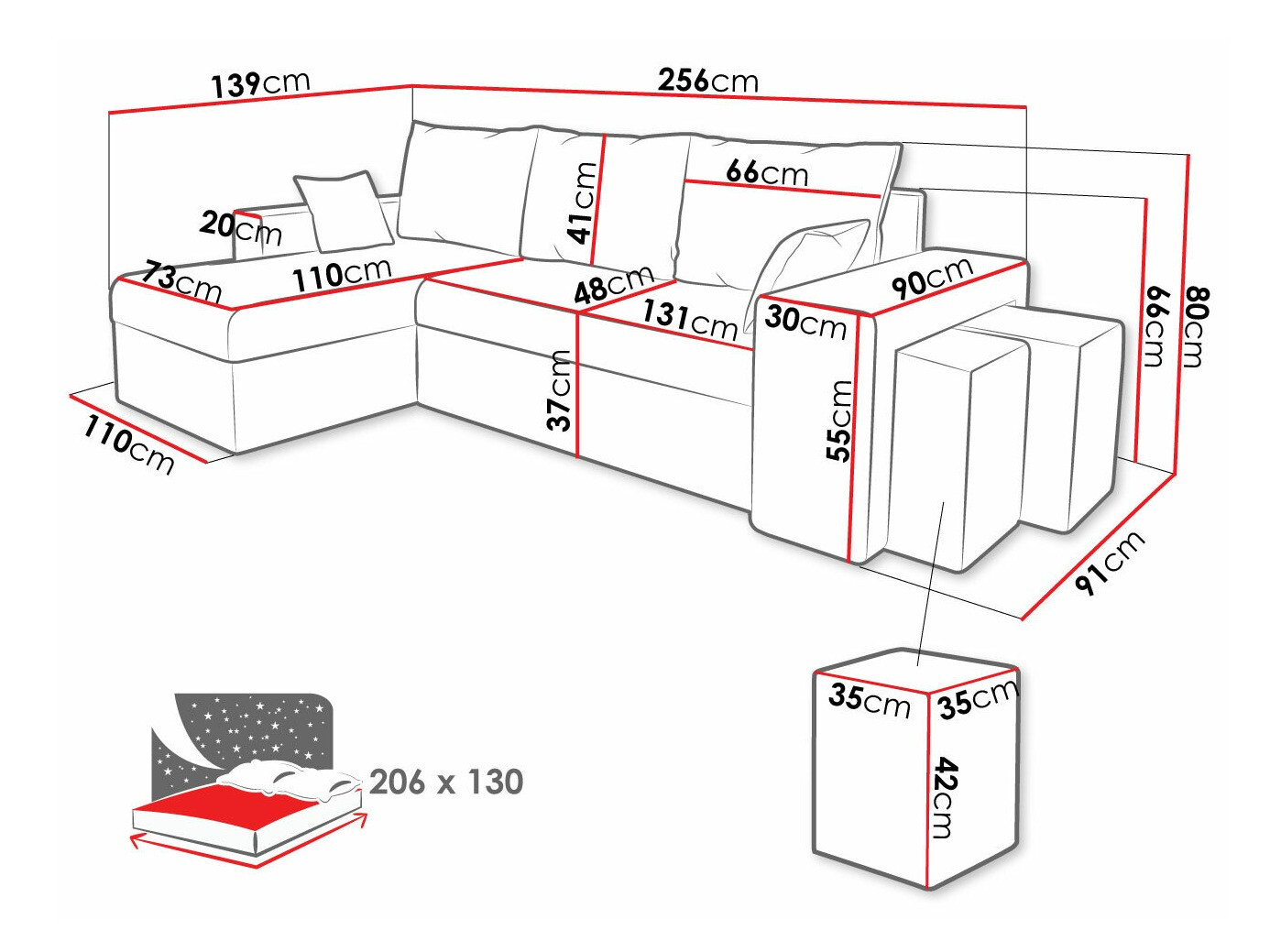 Hoekbank Memphis 124 (Mikrofaza 48 + Mikrofaza 41)