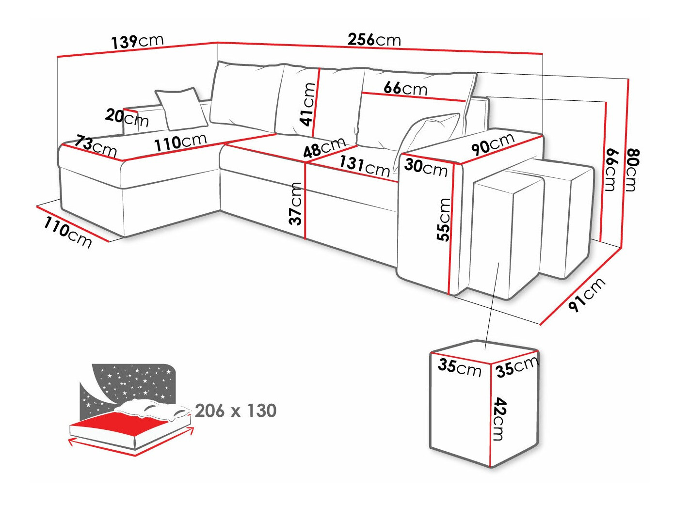 Hoekbank Memphis 129 (Kronos 07)