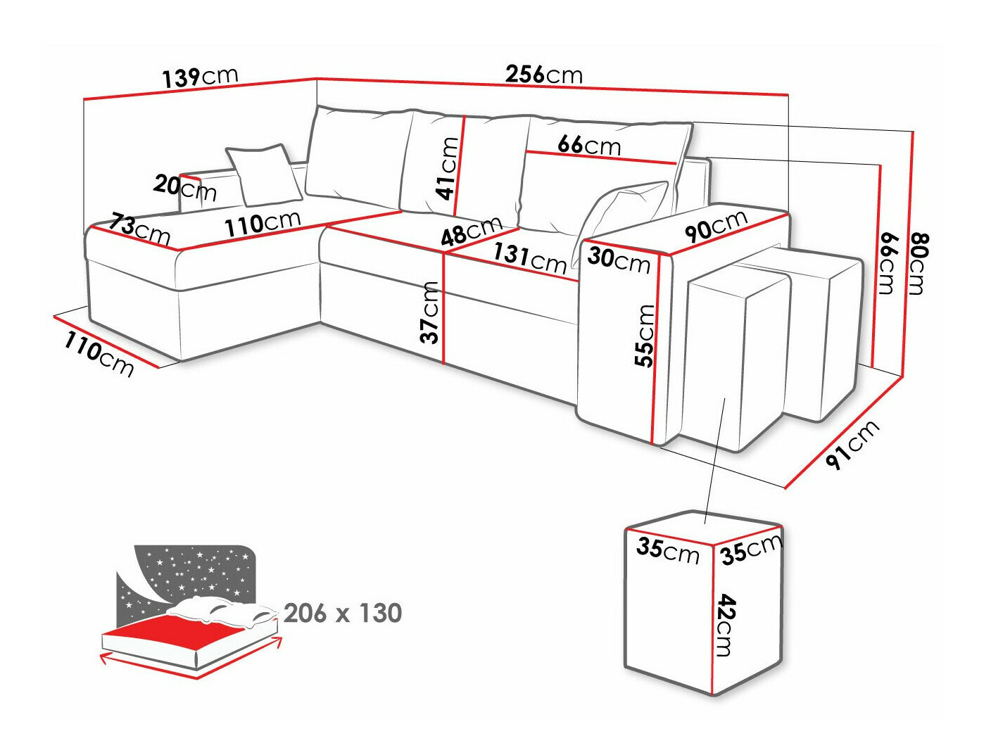 Hoekbank Memphis 129 (Kronos 19)