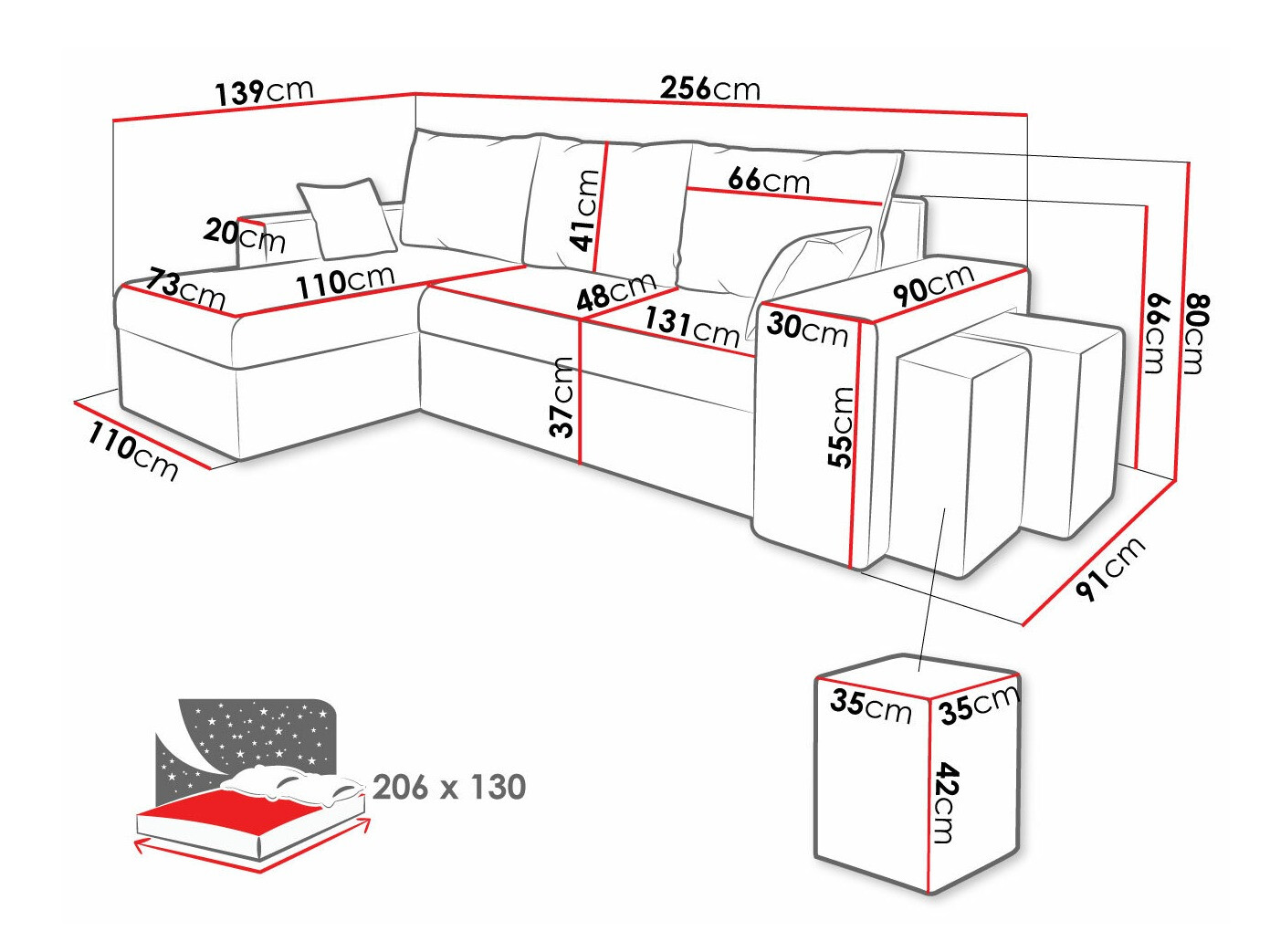 Hoekbank Memphis 129 (Muna 14 + Muna 10)