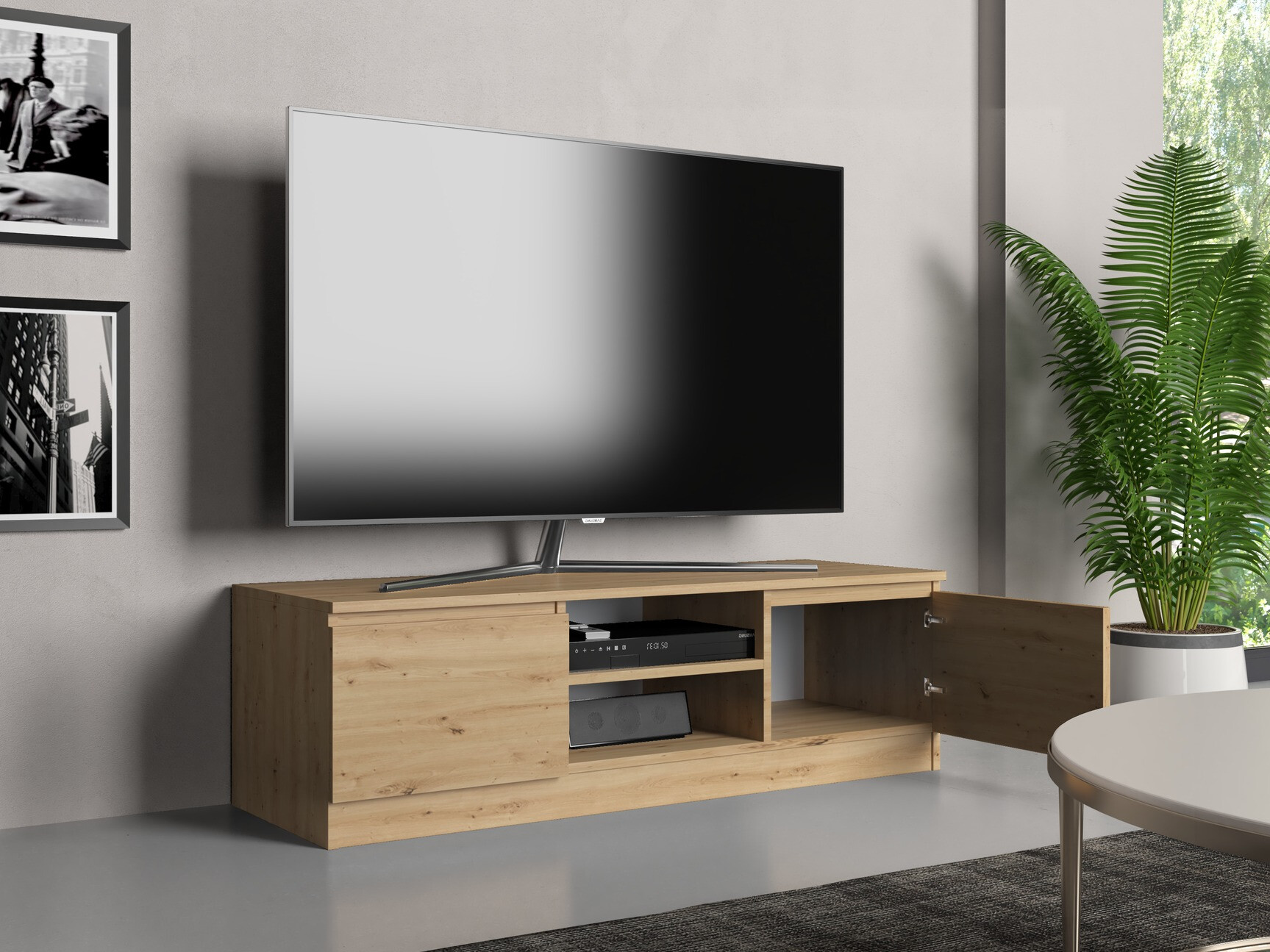 TV-meubel Elbvelu 123 (Artisan eiken)