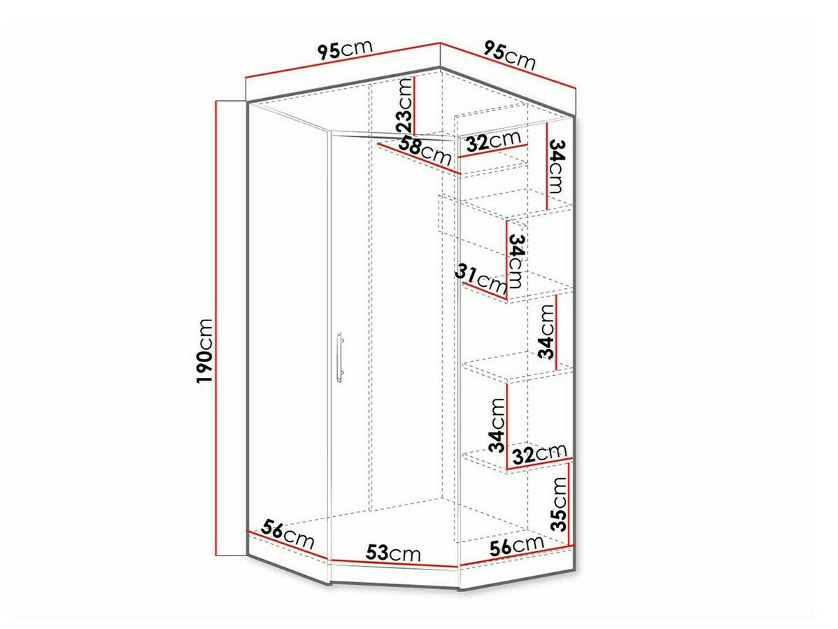 Hoekkledingkast Cavmero 106 (Artisan eiken)