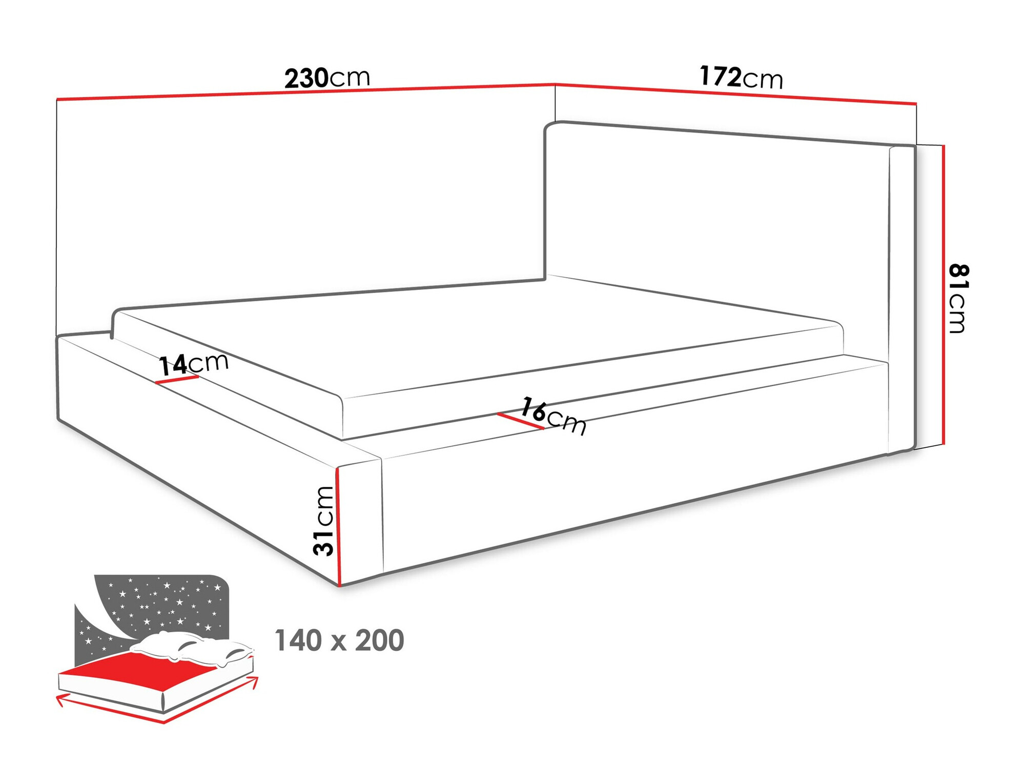 Bed TrendyNest Cervara (Top 48)