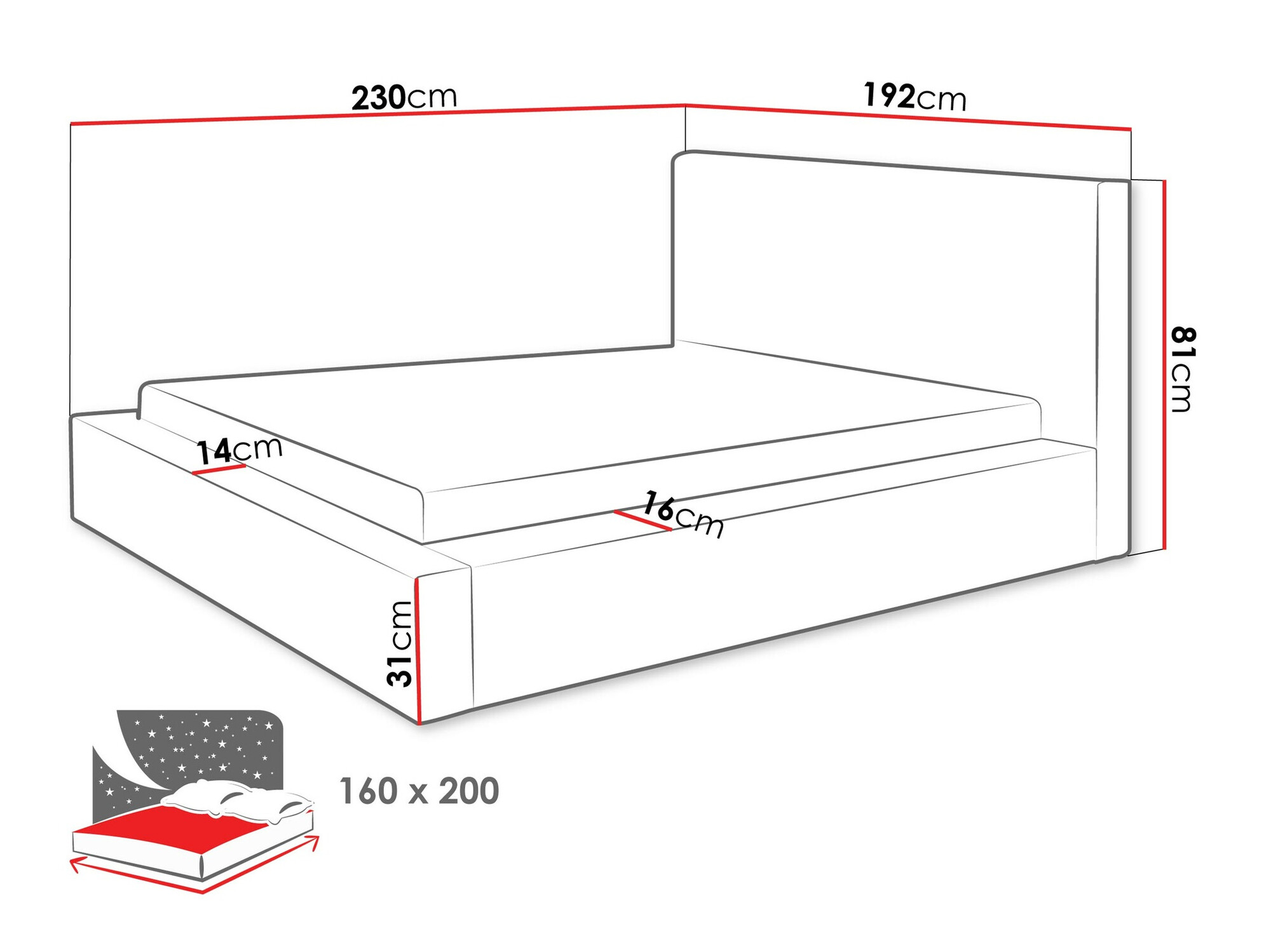 Bed TrendyNest Cervara (Top 95)