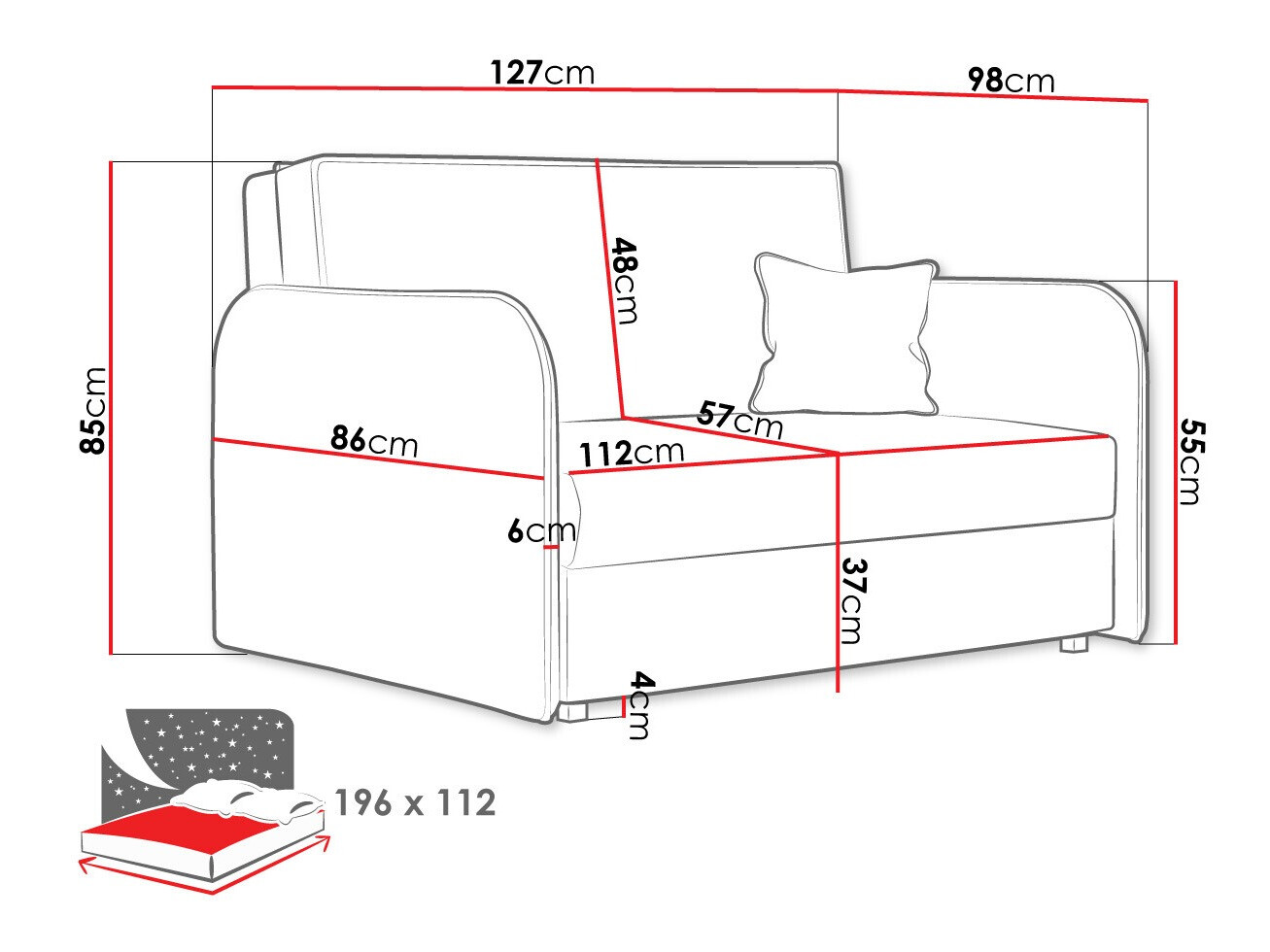 Slaapbank Columbus 124 (Again 06)
