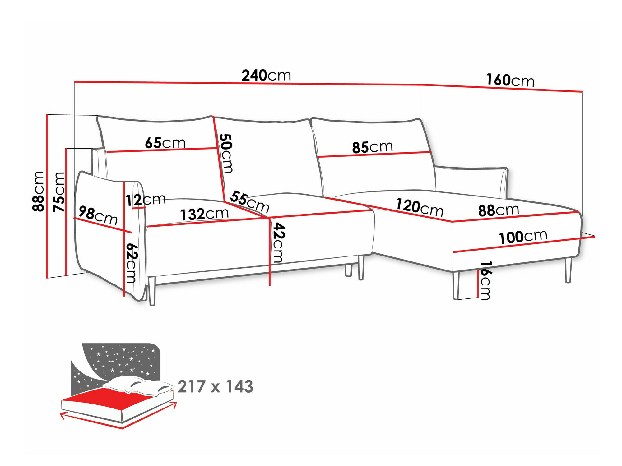 Hoekbank Columbus 224 (Velo 623)