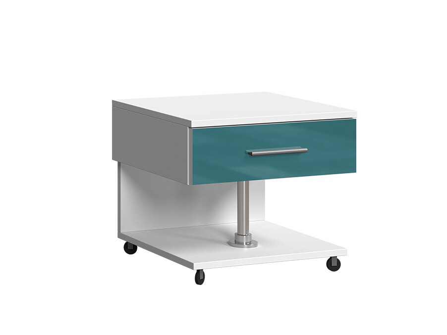 Nachtkastje Salmere 103 (Wit + Glans Turquoise)