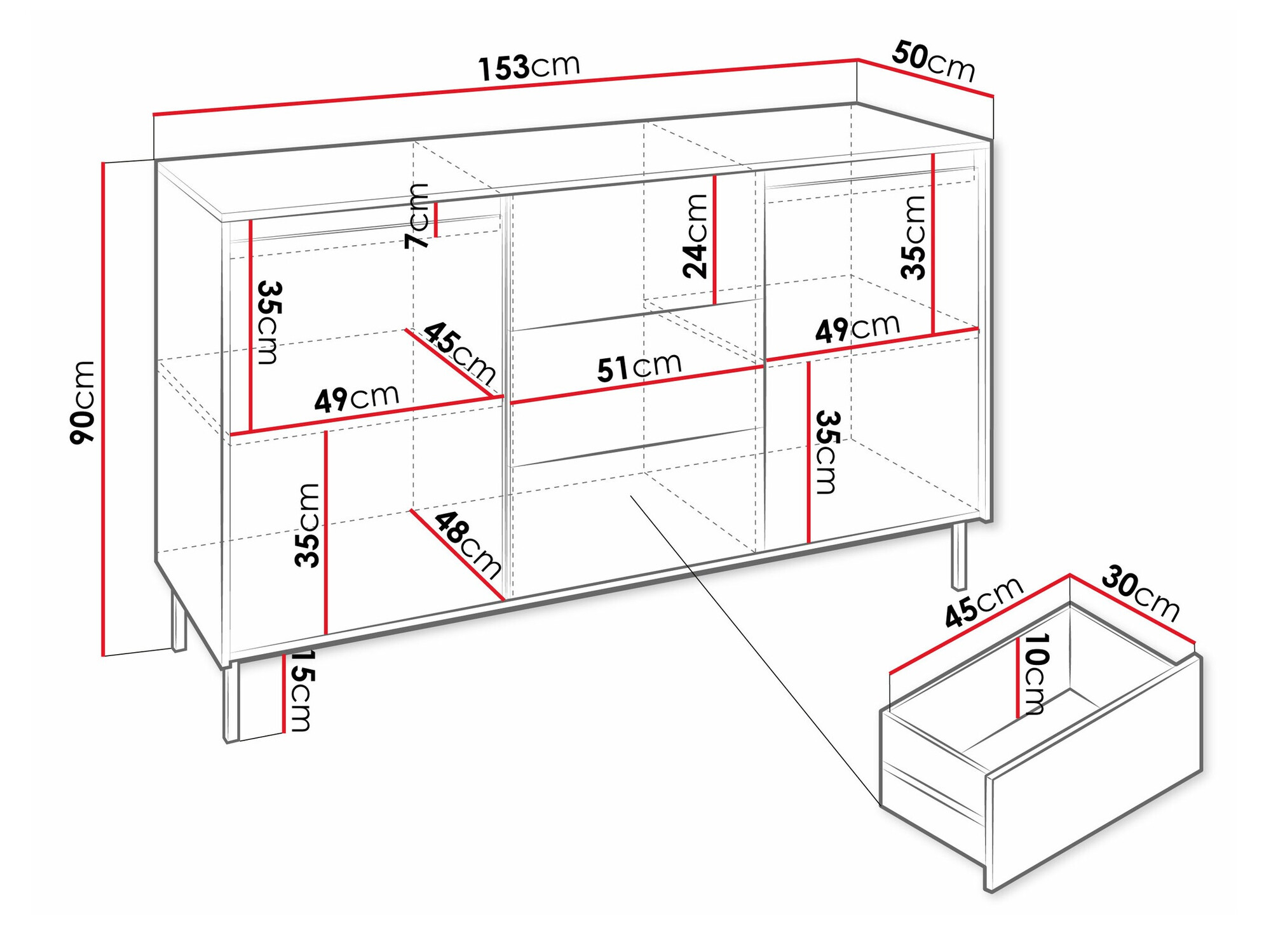 Ladekast Comfivo Delruva 101 (Zwart)