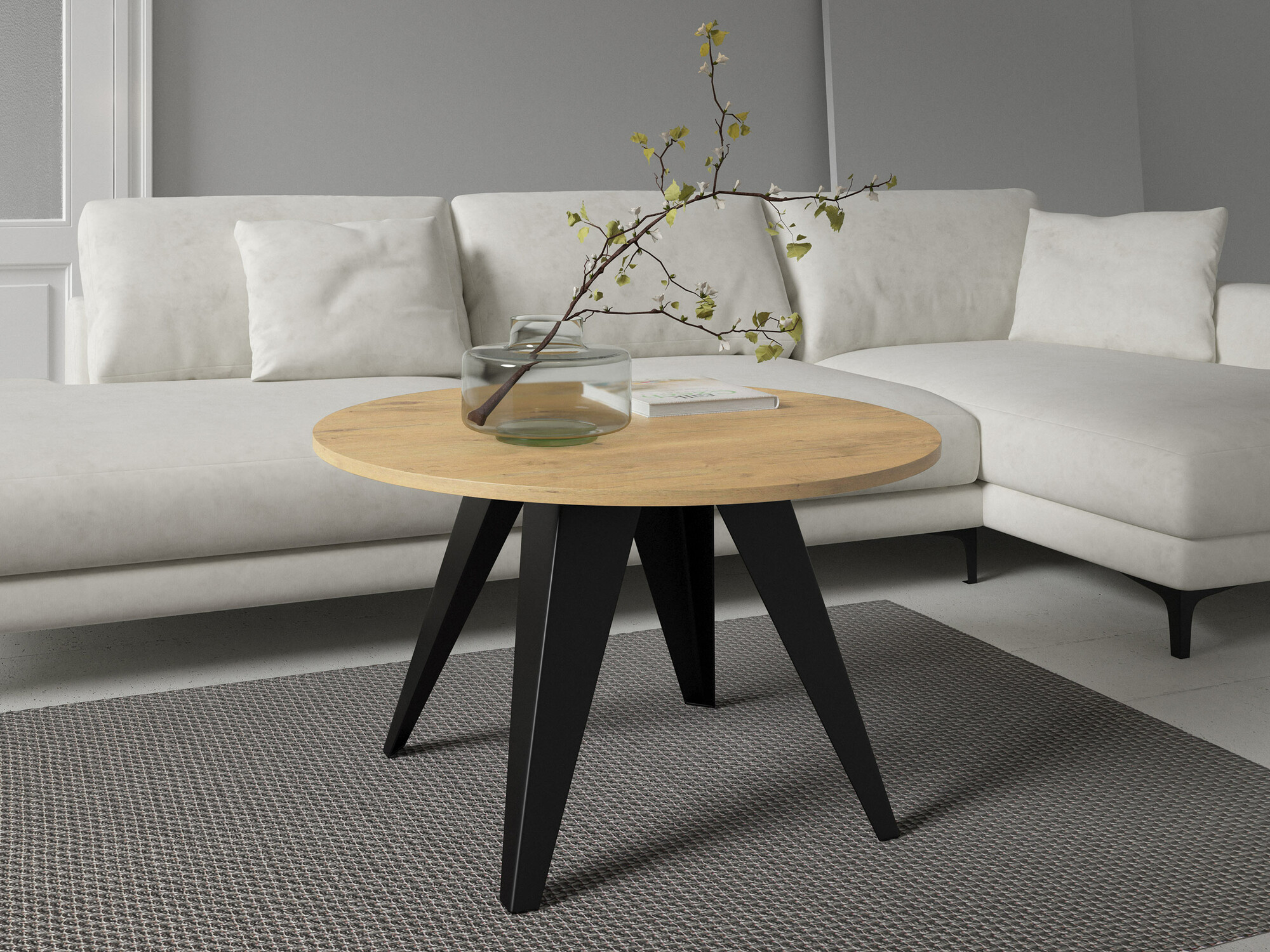 Salontafel Oswego 116 (Zwart + Lancelot-eik)