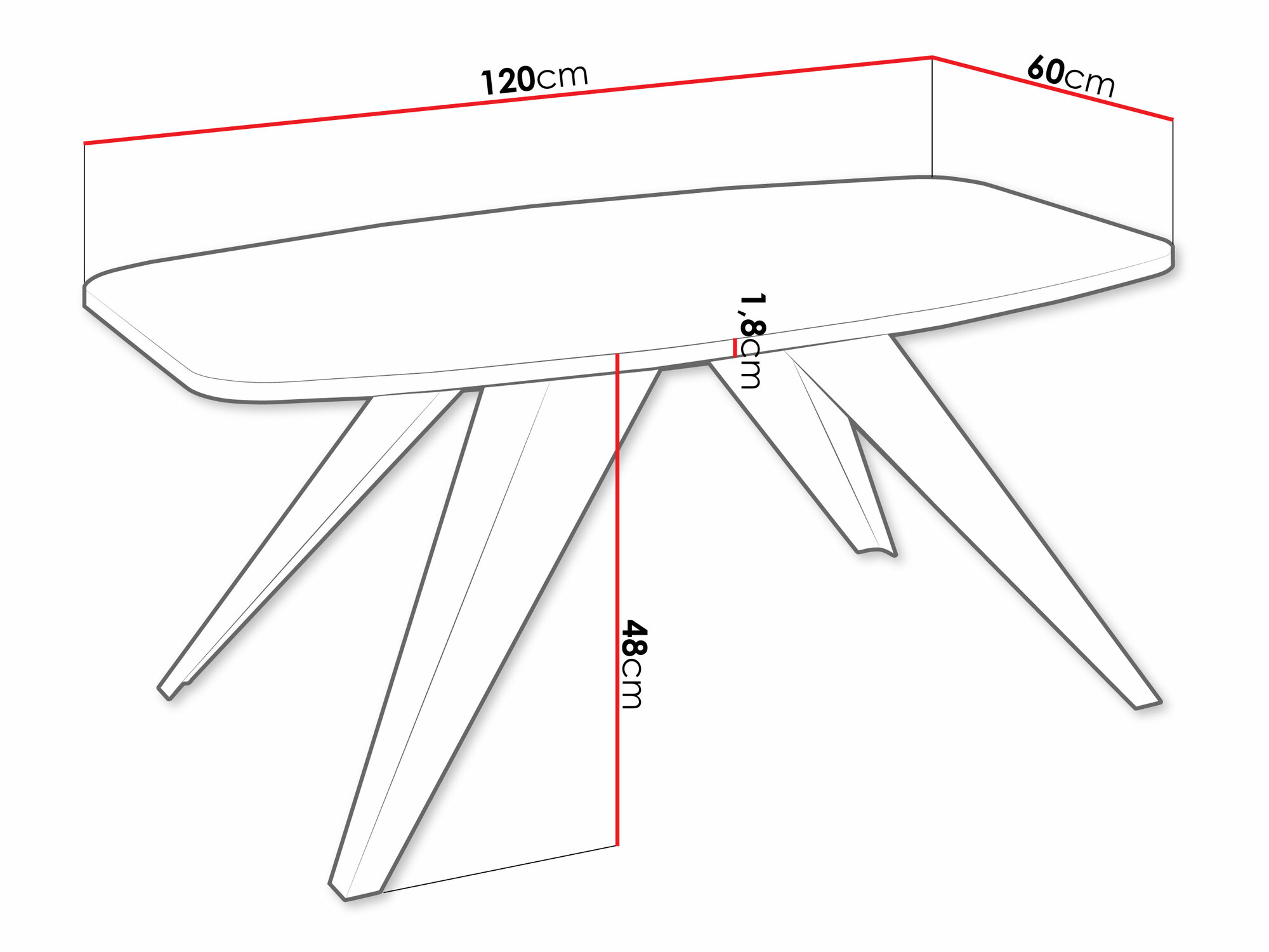 Salontafel Oswego 117 (Zwart + Lancelot-eik)